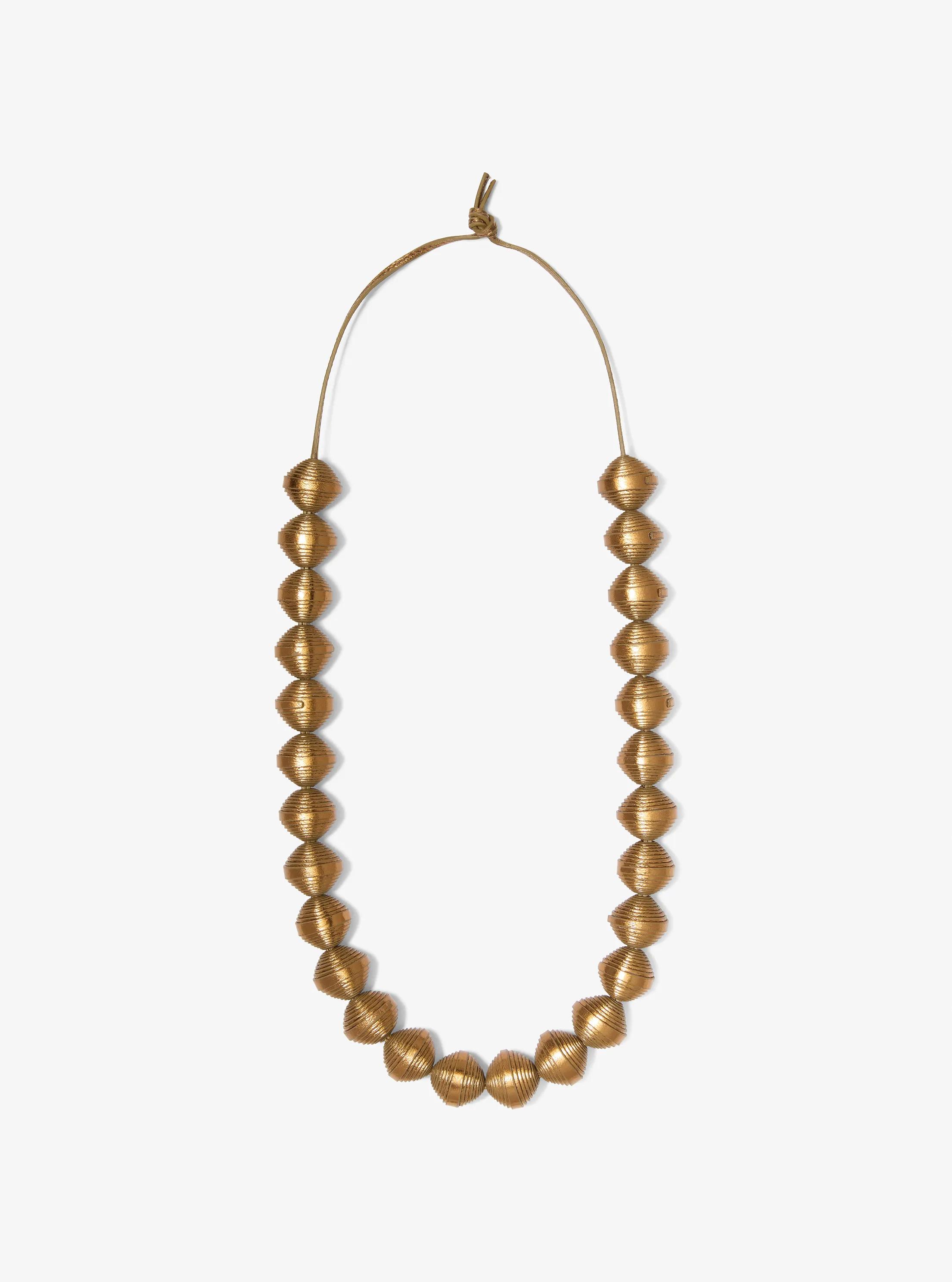 Metallic Leather Beads Necklace in LAT&Oacute;N | Michael Kors