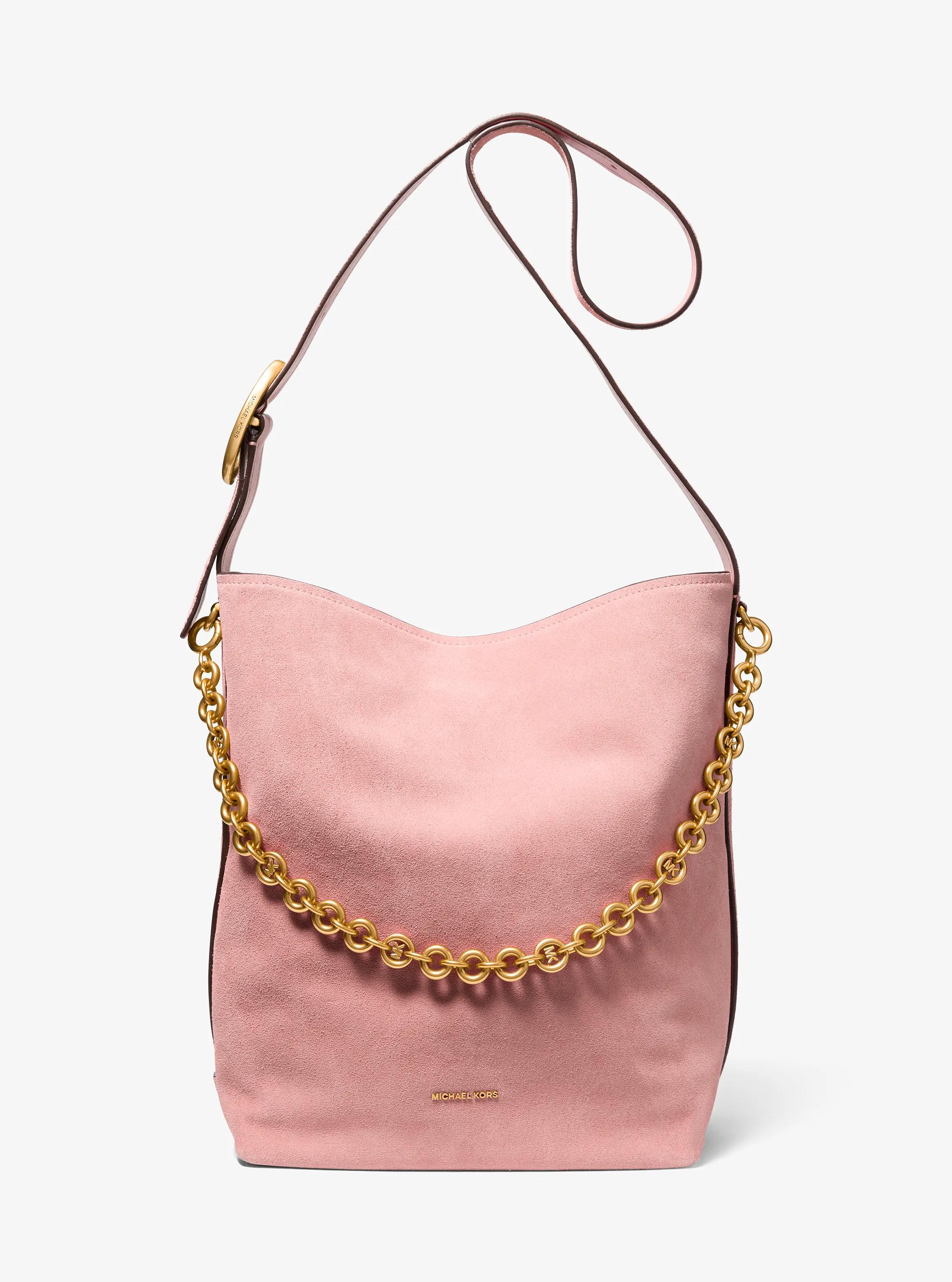 MK Grand cabas seau Nolita en daim - Rose - Michael Kors