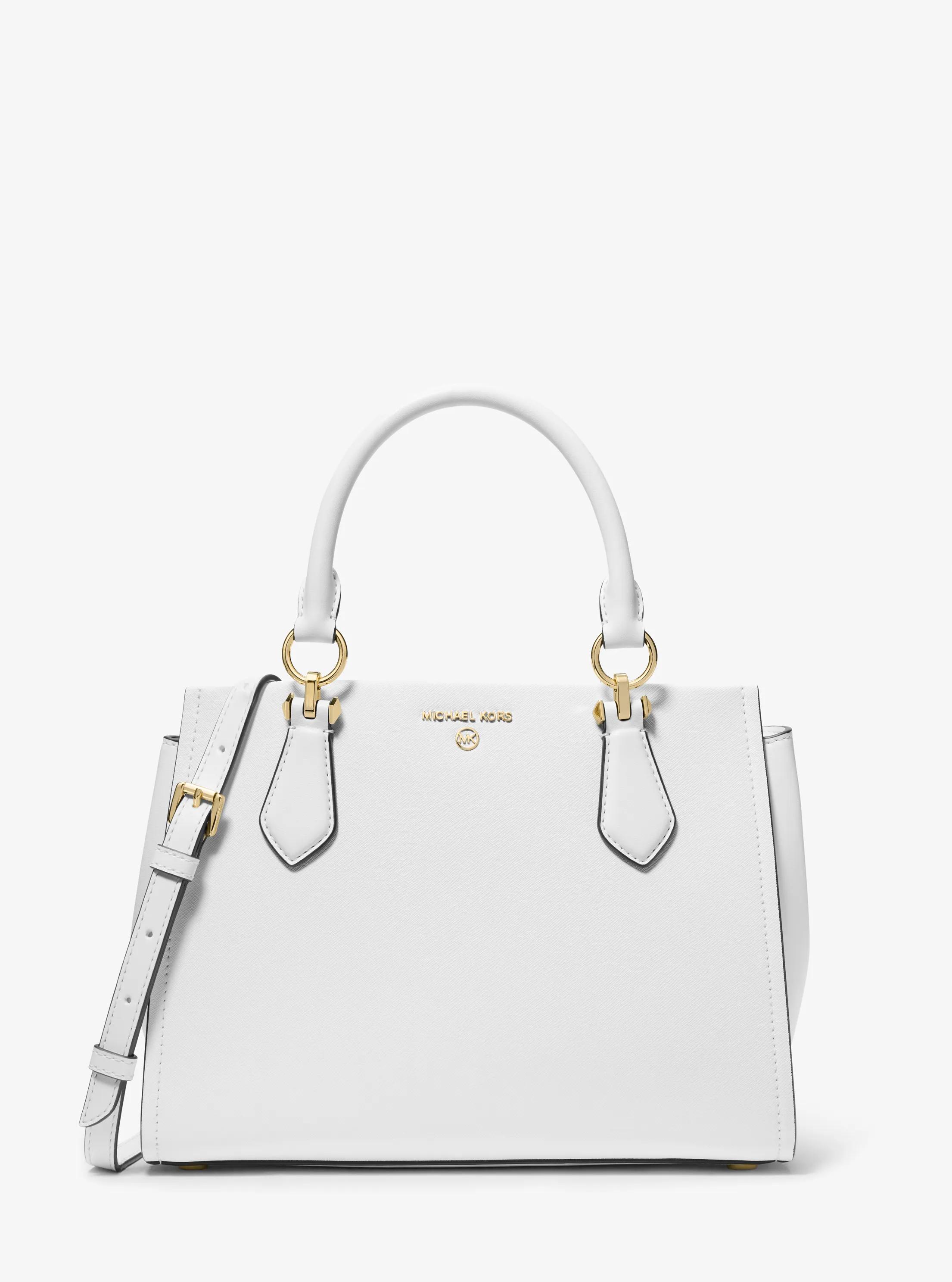 Marilyn Medium Saffiano Leather Satchel in OPTIC WHITE | Michael Kors