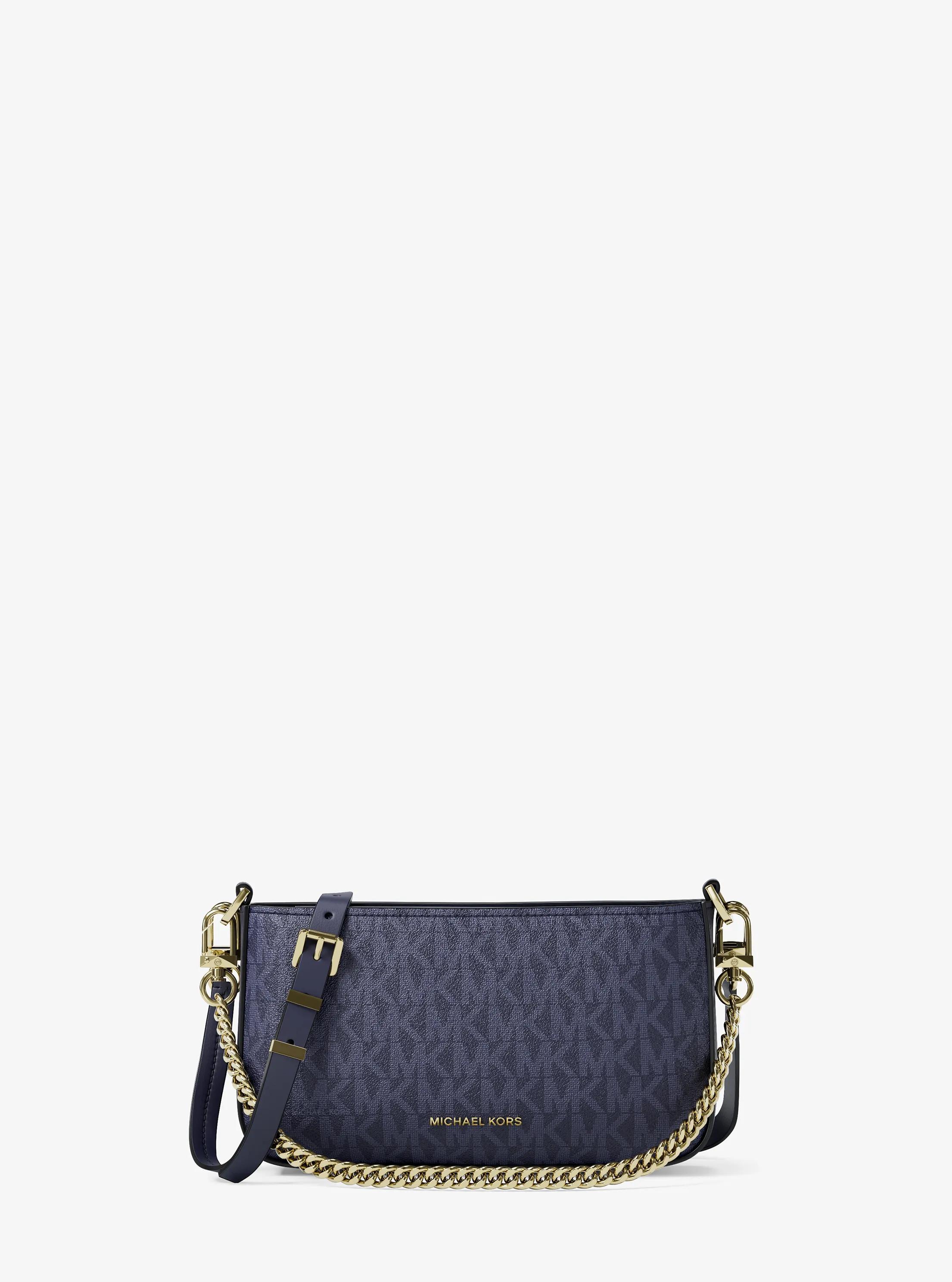 Bryant Small Signature Logo Convertible Pochette in DRESS BLUES | Michael Kors