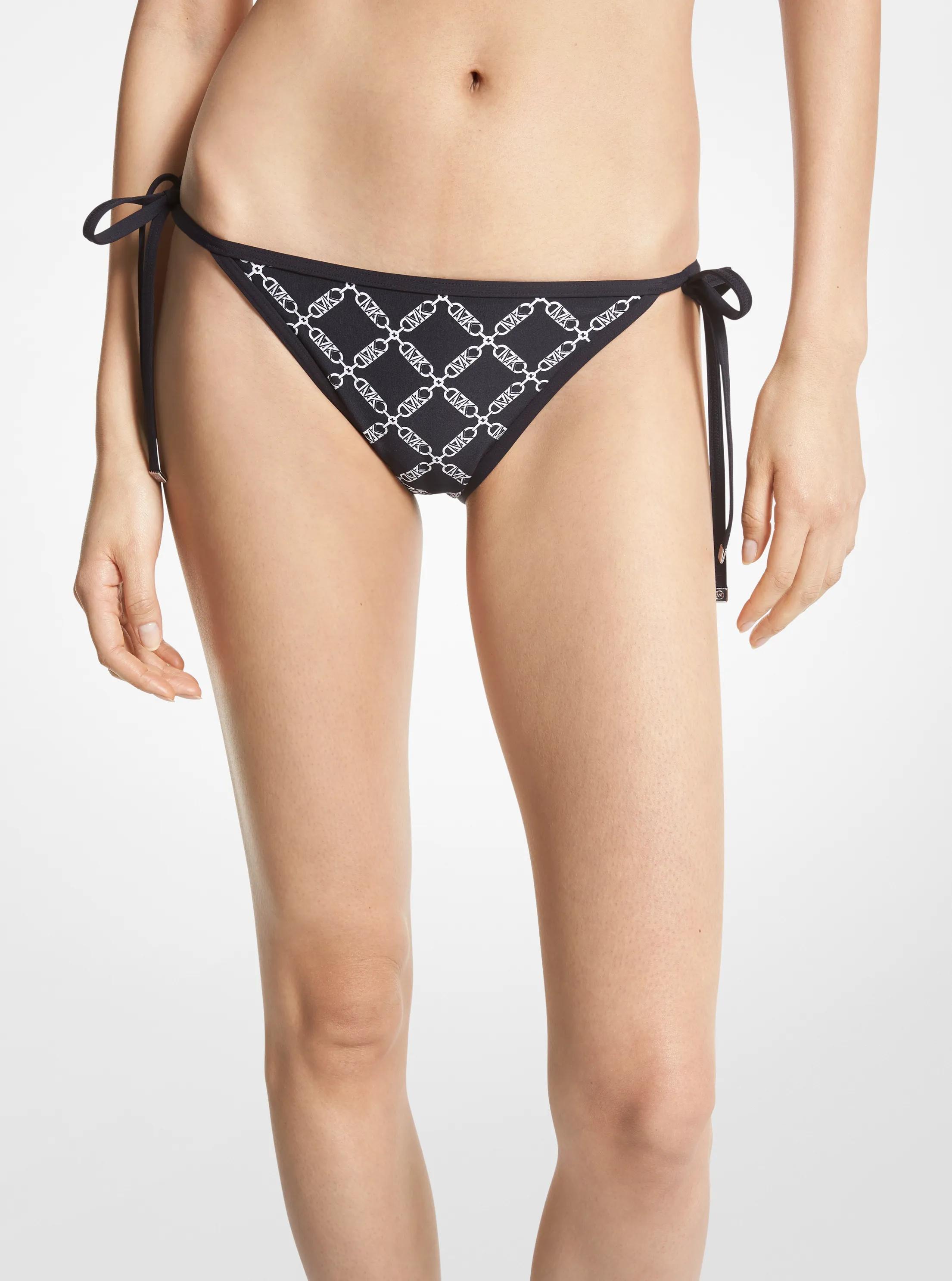 Bikinihose mit Empire-Logomuster in SCHWARZ | Michael Kors