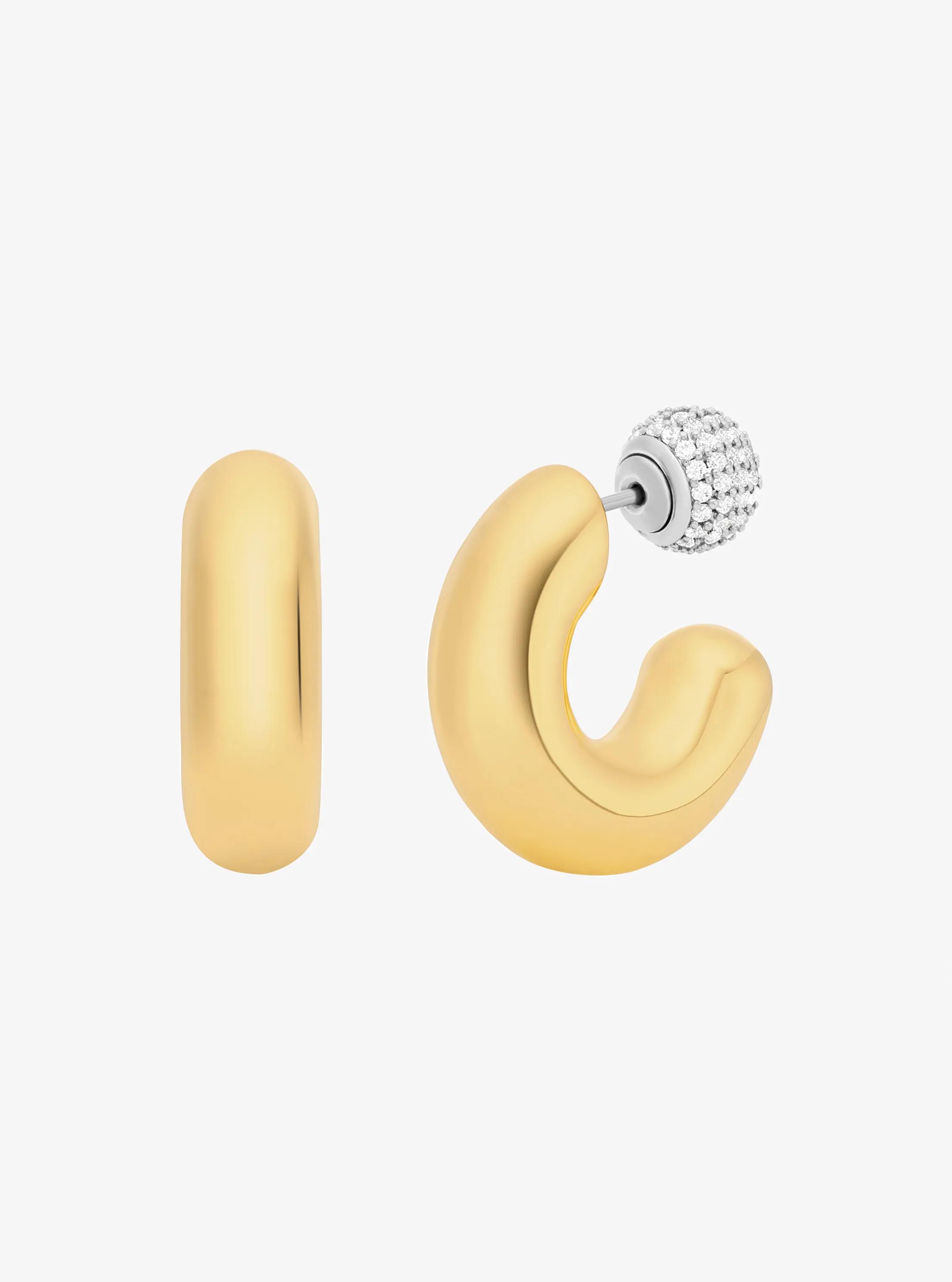 2-in-1 Pav Convertible Hoop Earrings 125$