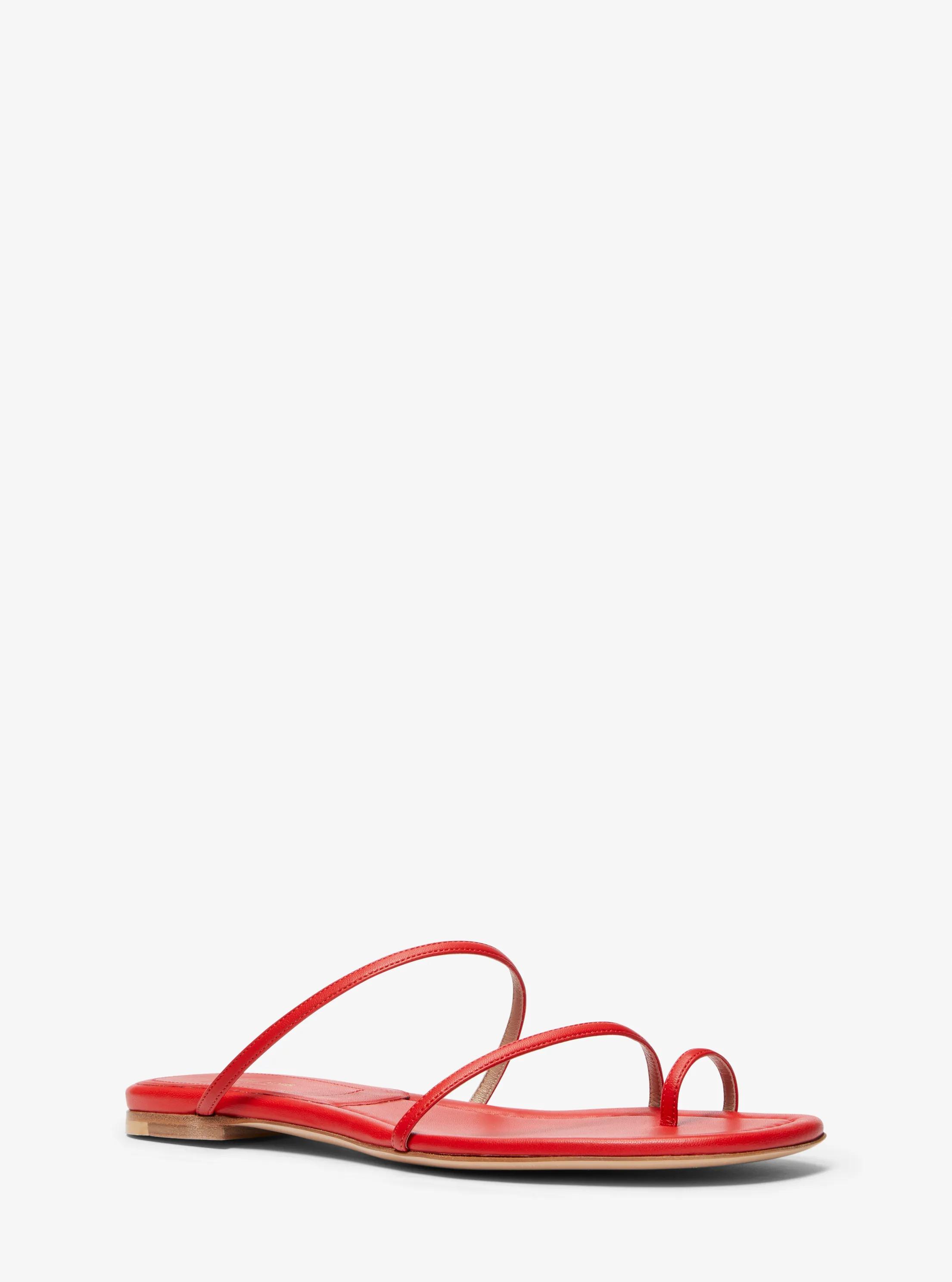Patti Leather Slide Sandal in ZINNIA | Michael Kors