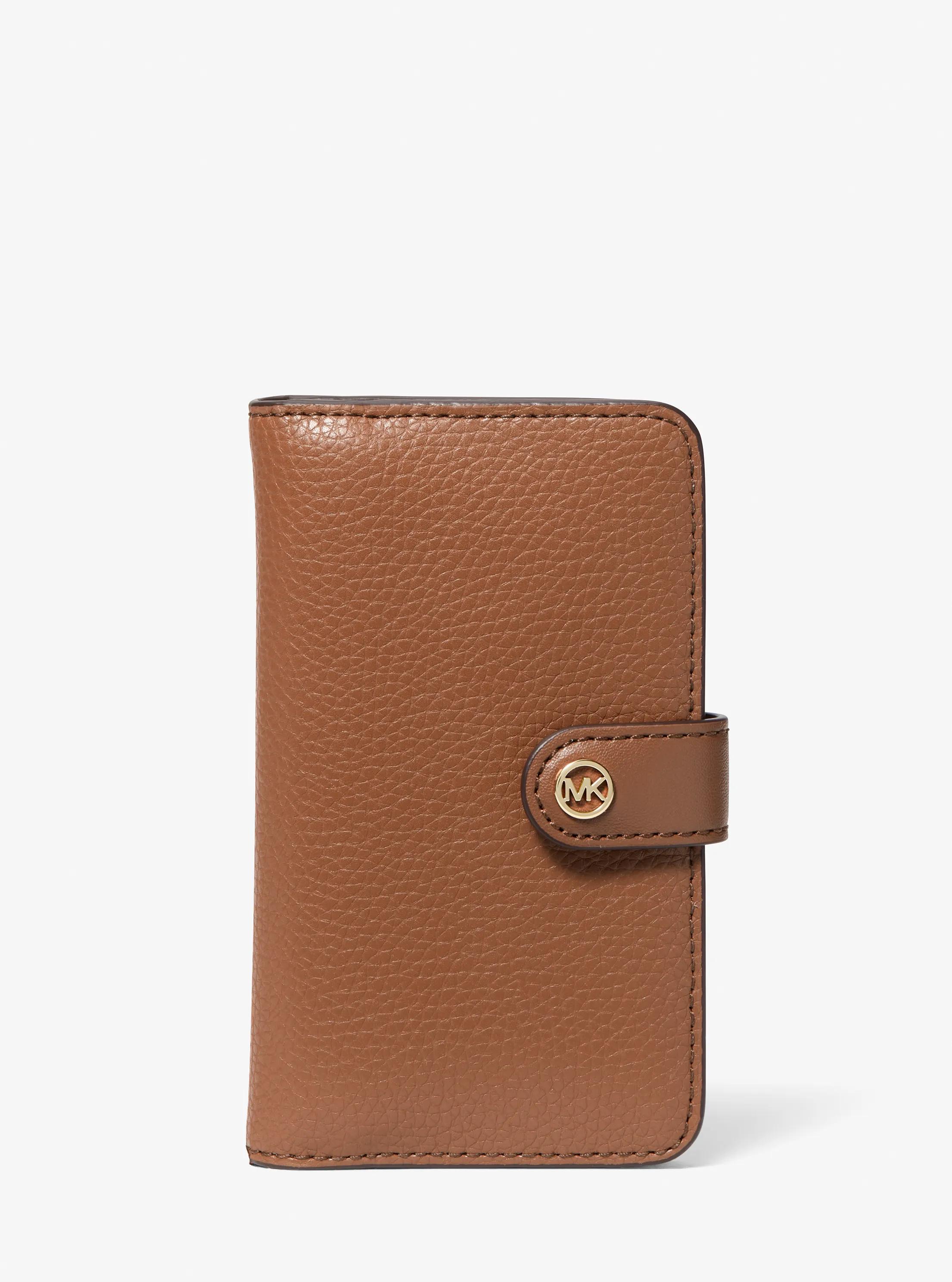 Jet Set Travel Medium Pebbled Leather Billfold Wallet in LUGGAGE | Michael Kors