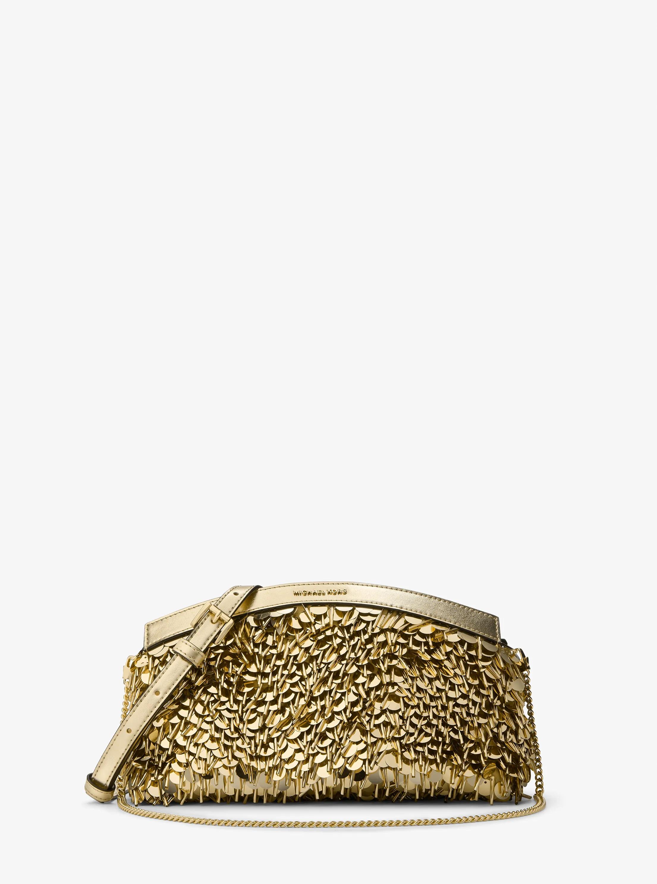 MK Petite pochette Athena convertible ornée de sequins métallisés - Or - Michael Kors