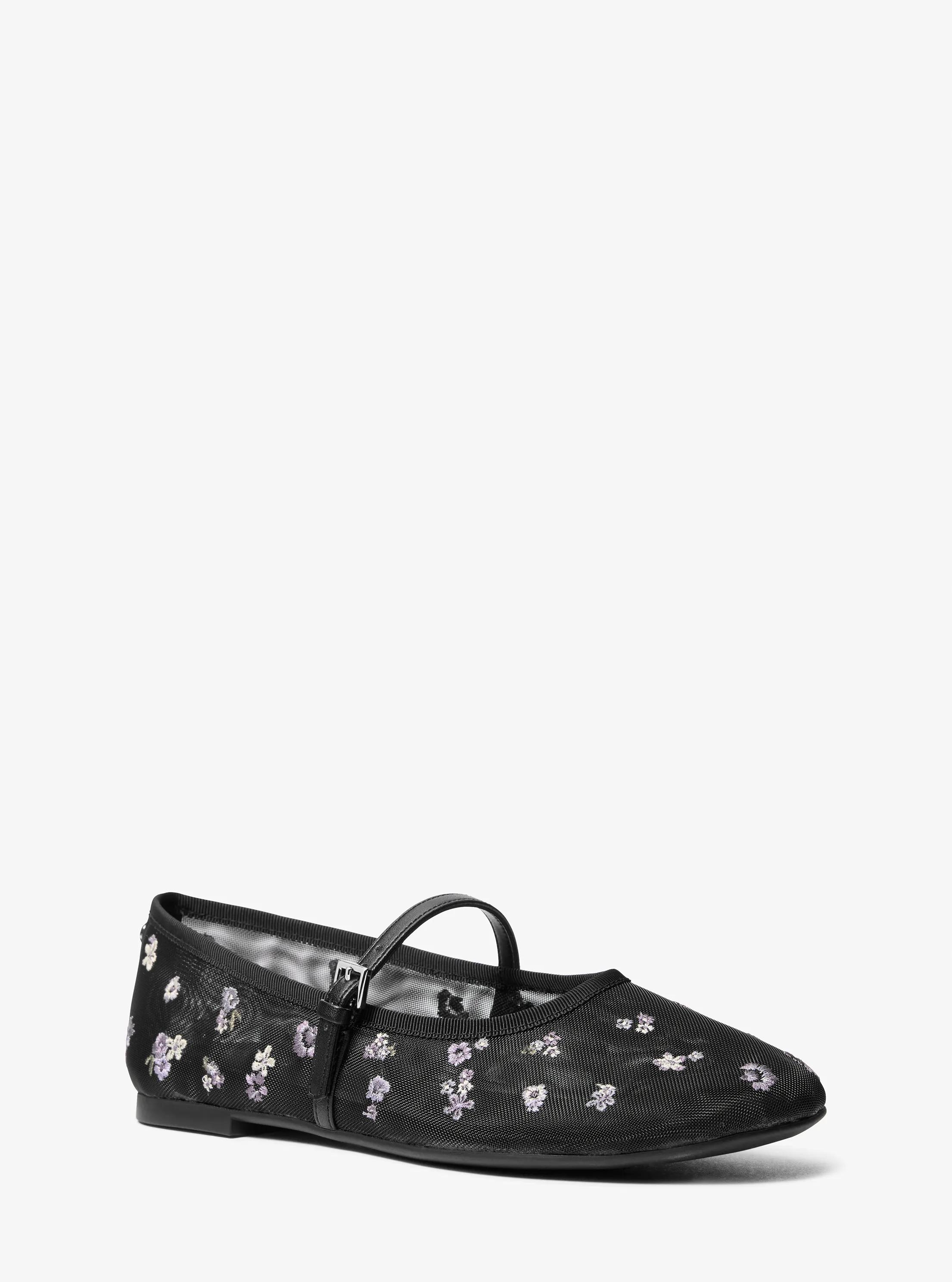 Phoebe Embellished Mesh Ballet Flat in BLACK COMBO | Michael Kors