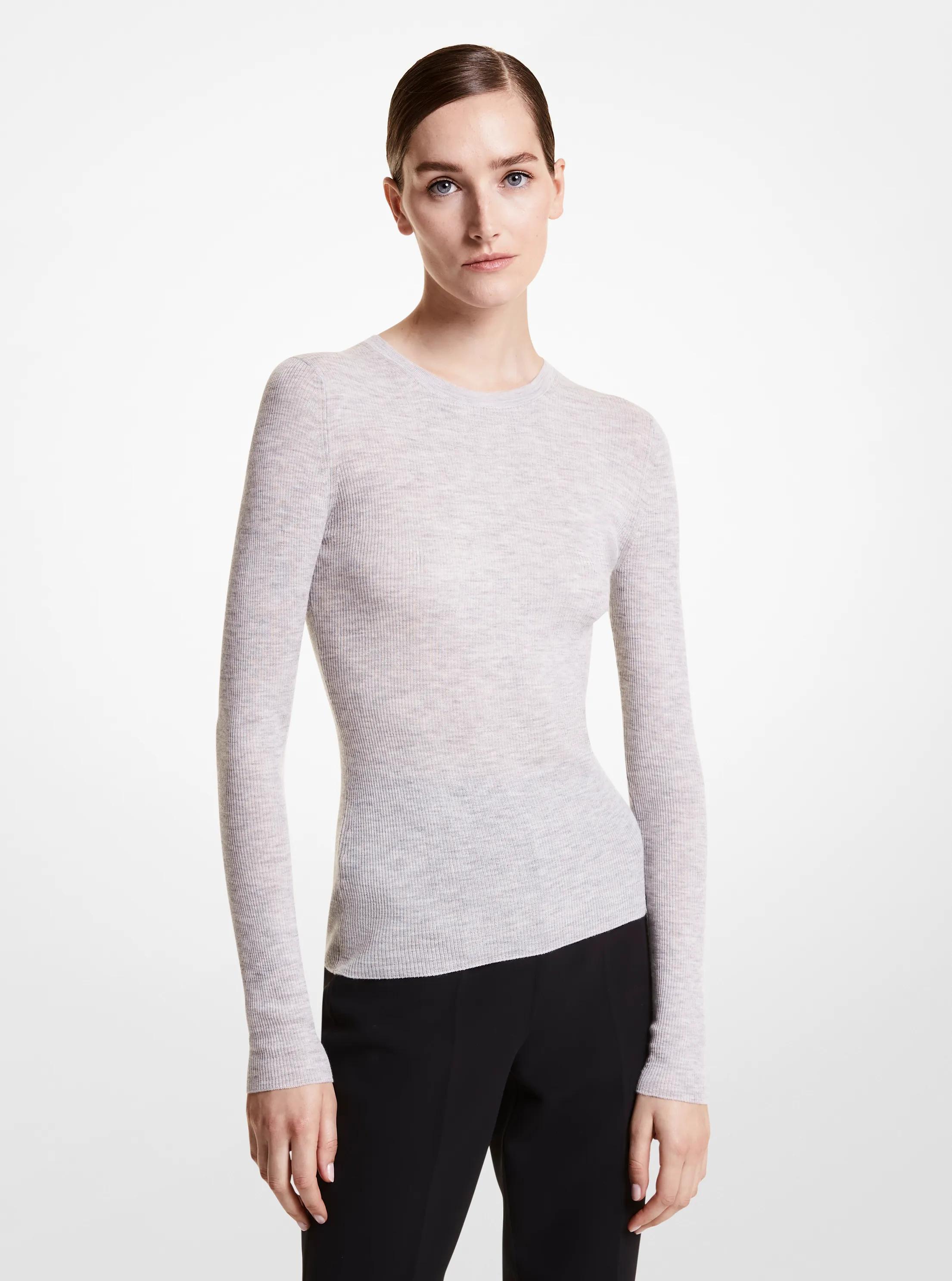 Hutton Featherweight Cashmere Sweater in PEARL GREY | Michael Kors