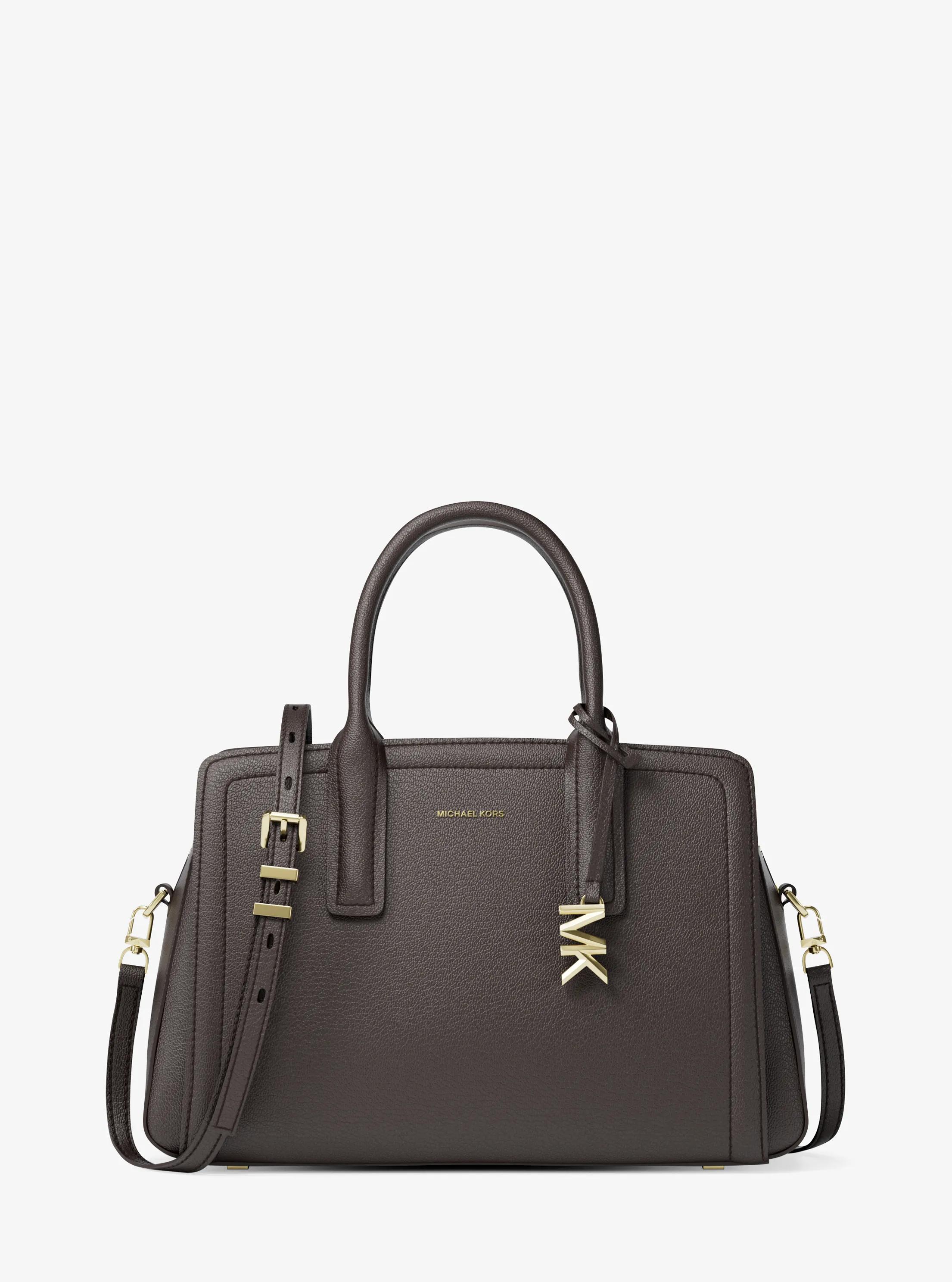 Laila Medium Leather Satchel in CHOCOLATE | Michael Kors