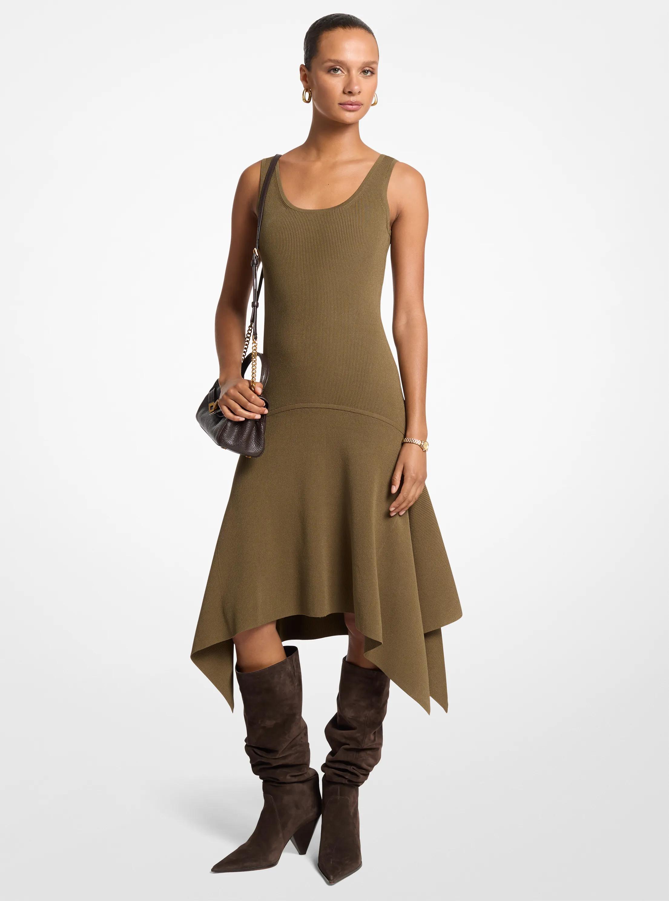 MK Robe mouchoir sans manches en maille extensible - Vert - Michael Kors
