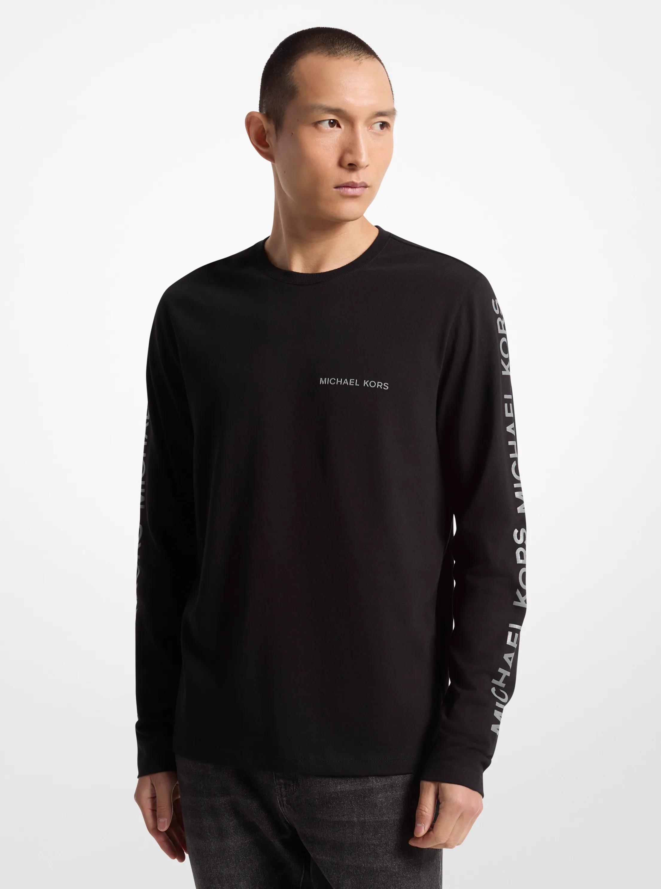 Cotton Long-Sleeve T-Shirt in BLACK | Michael Kors
