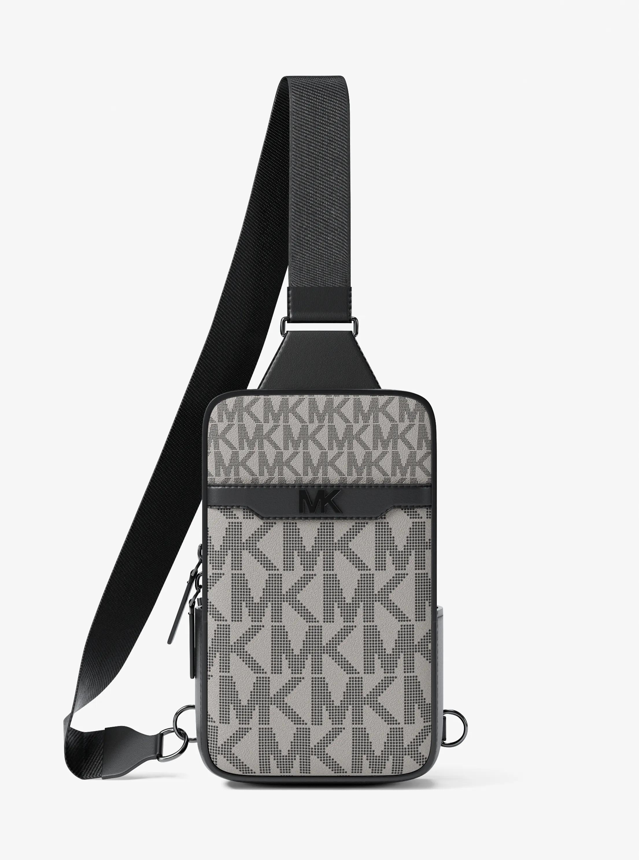 Cooper Small Signature Logo Sling Pack in PG/BLK MUL | Michael Kors
