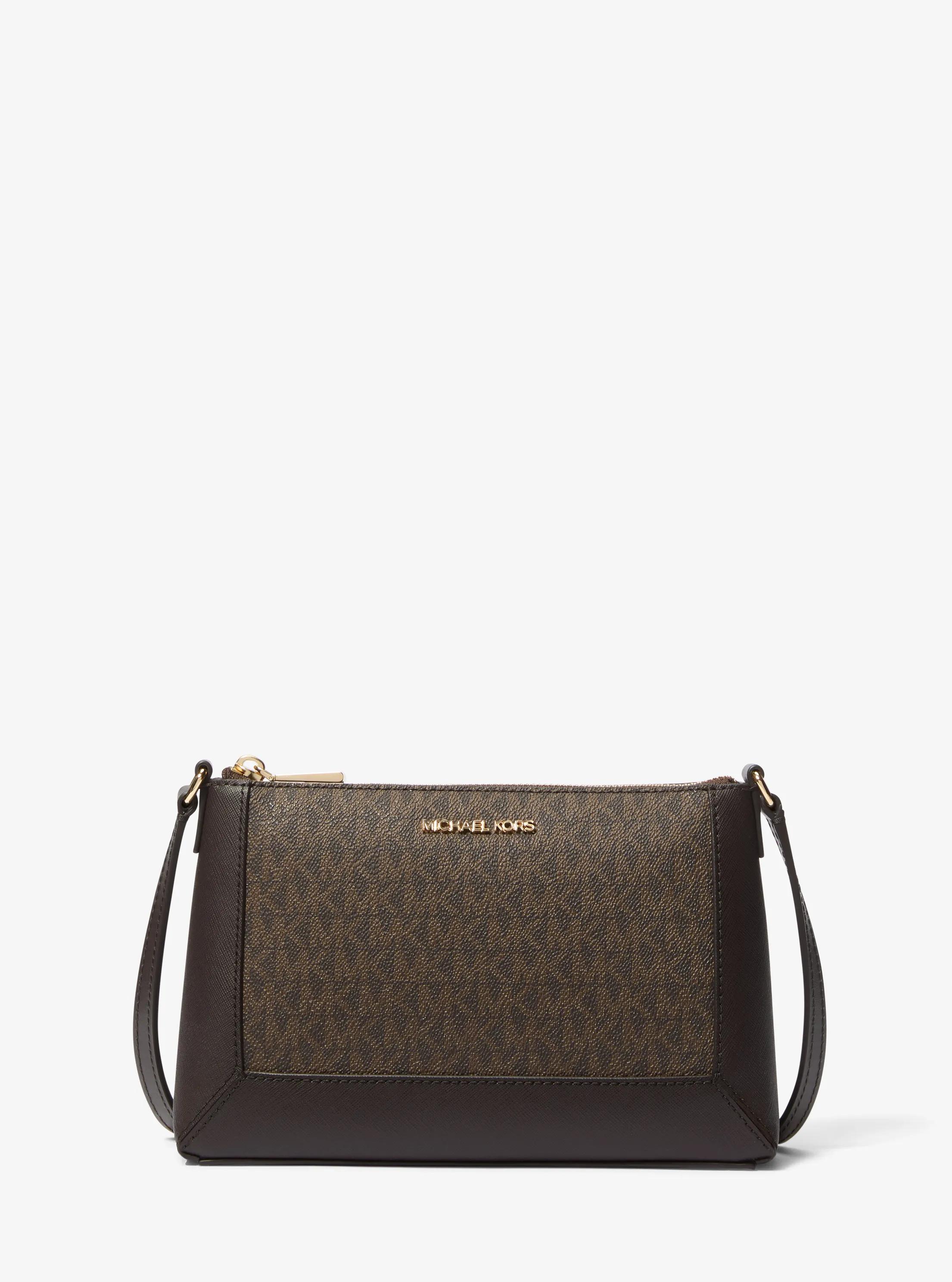 Sallie Medium Signature Logo Crossbody Bag in CHOCOLATE | Michael Kors