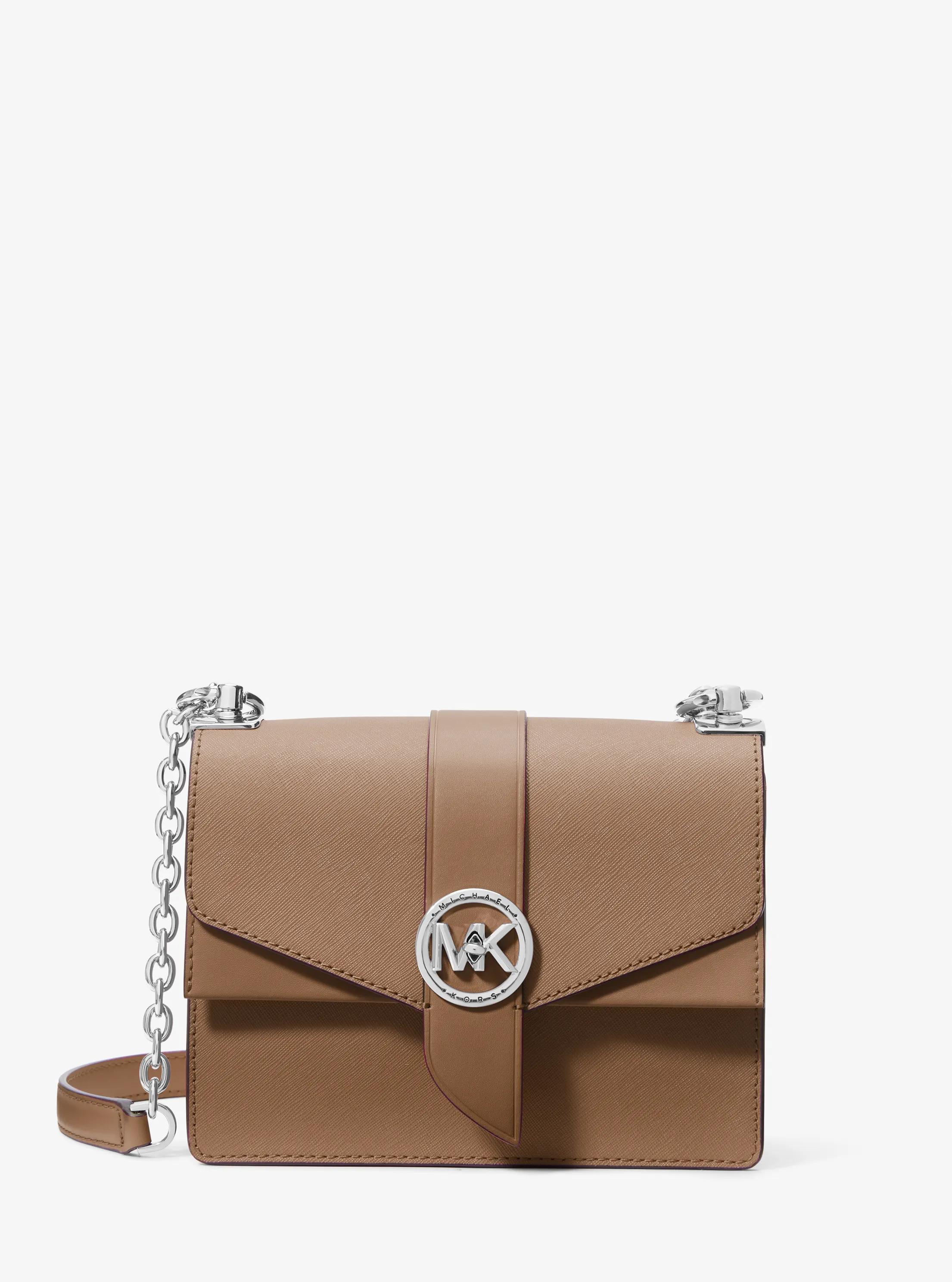 Greenwich Small Saffiano Leather Crossbody Bag in DRIFTWOOD | Michael Kors