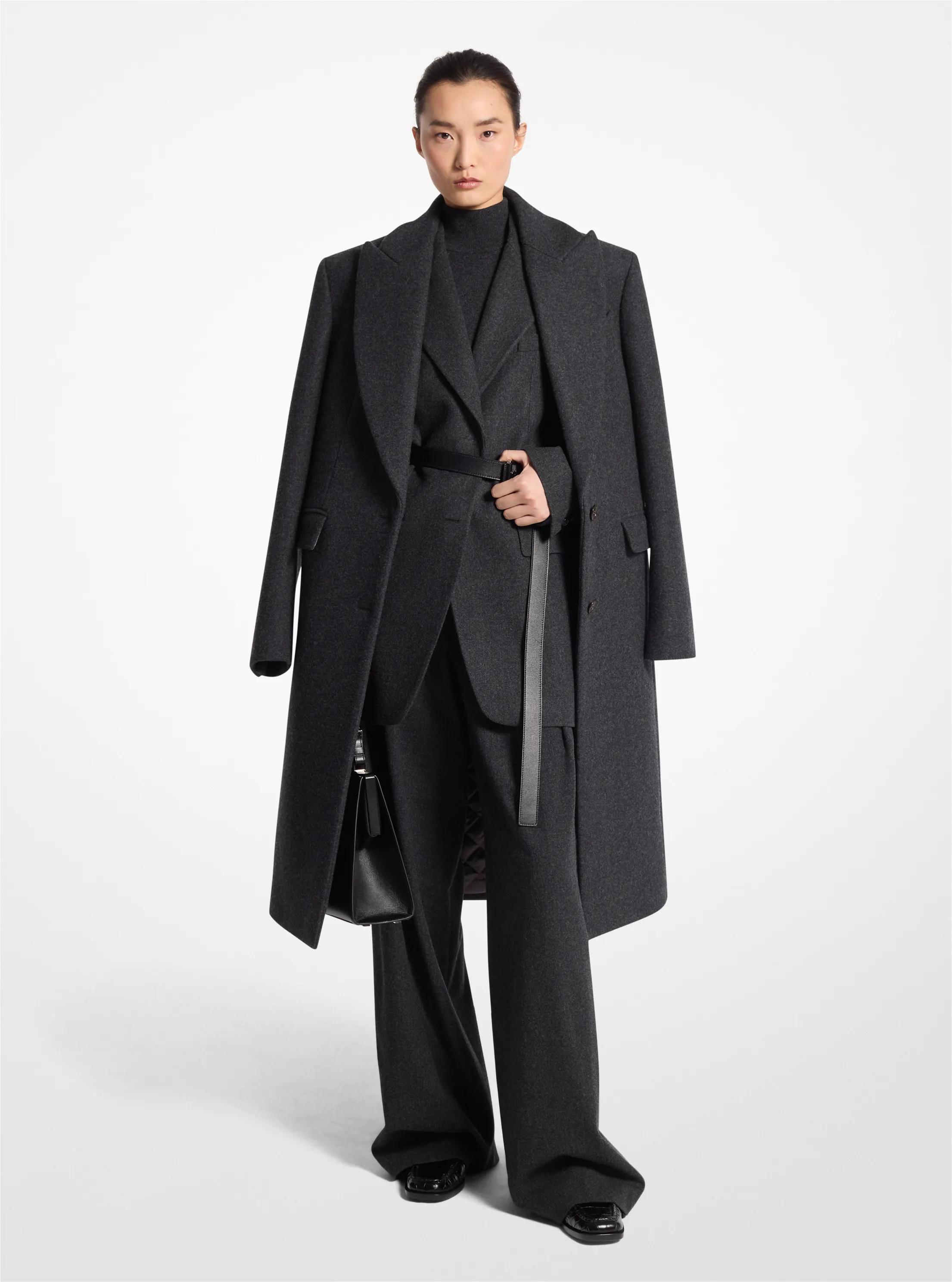 Wool Melton Chesterfield Coat in CHARCOAL | Michael Kors