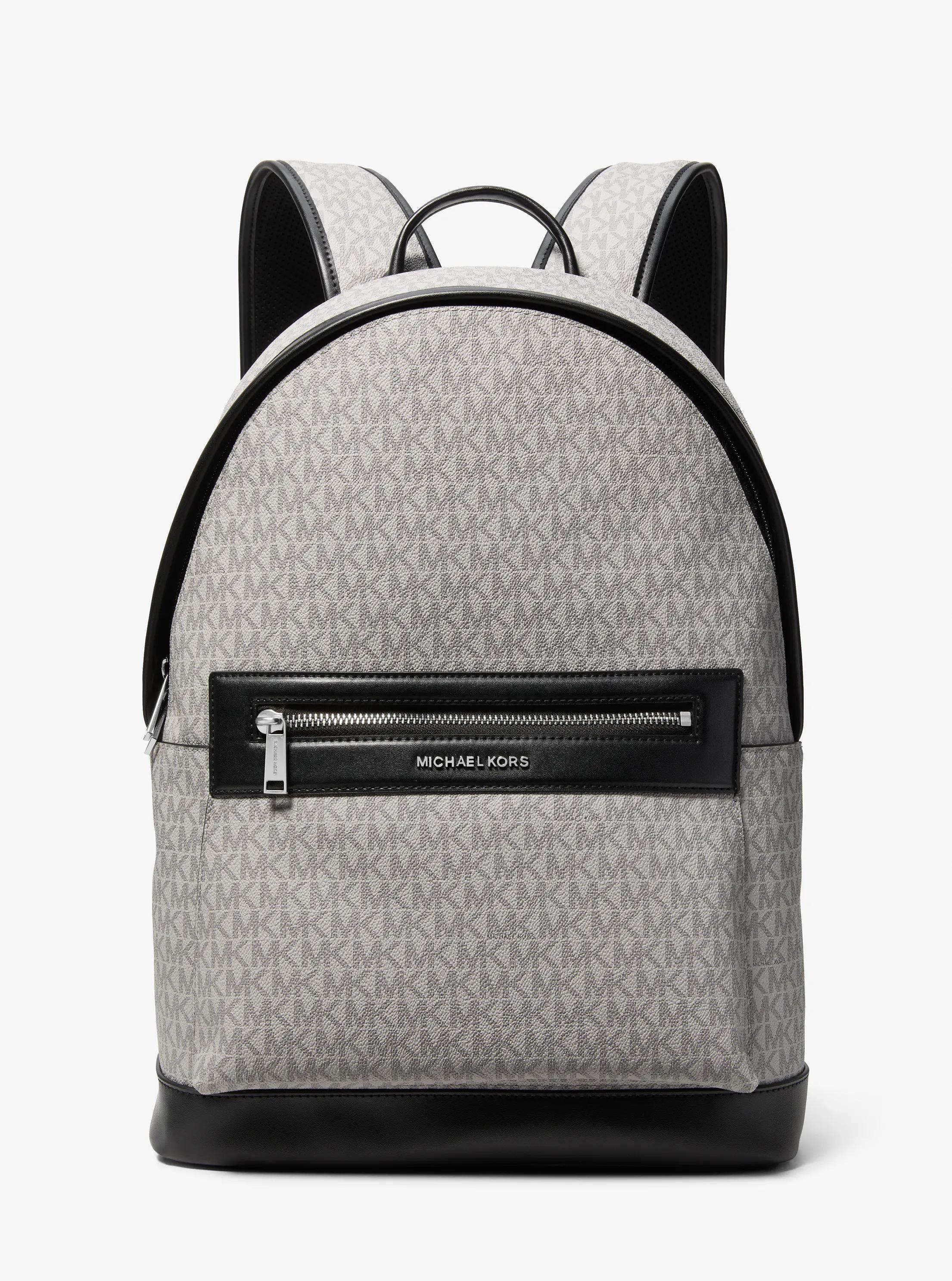 Jet Set Signature Logo Backpack in NICKEL | Michael Kors