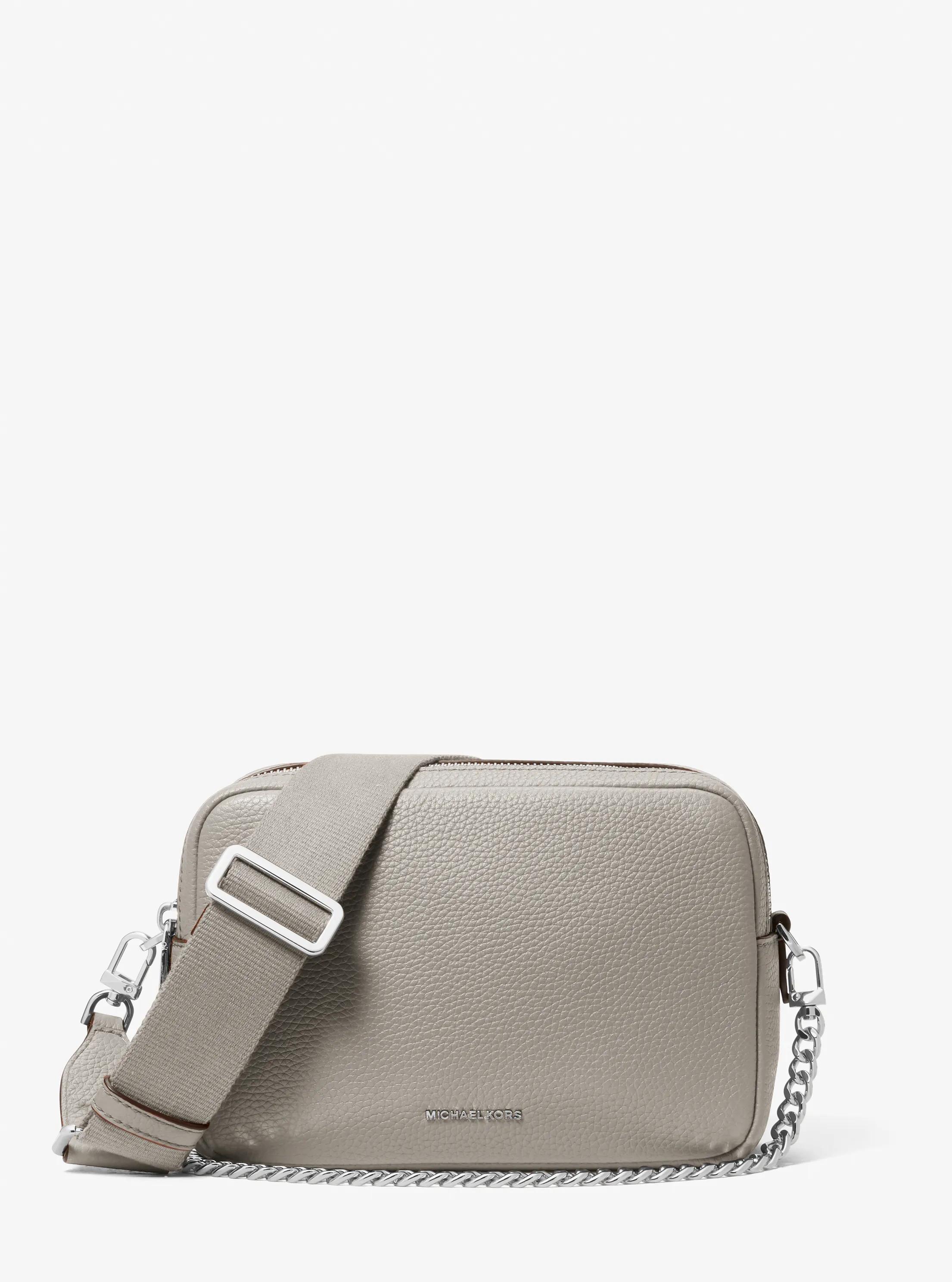 Bryant Medium Pebbled Leather Camera Crossbody Bag in HEATHER GREY | Michael Kors