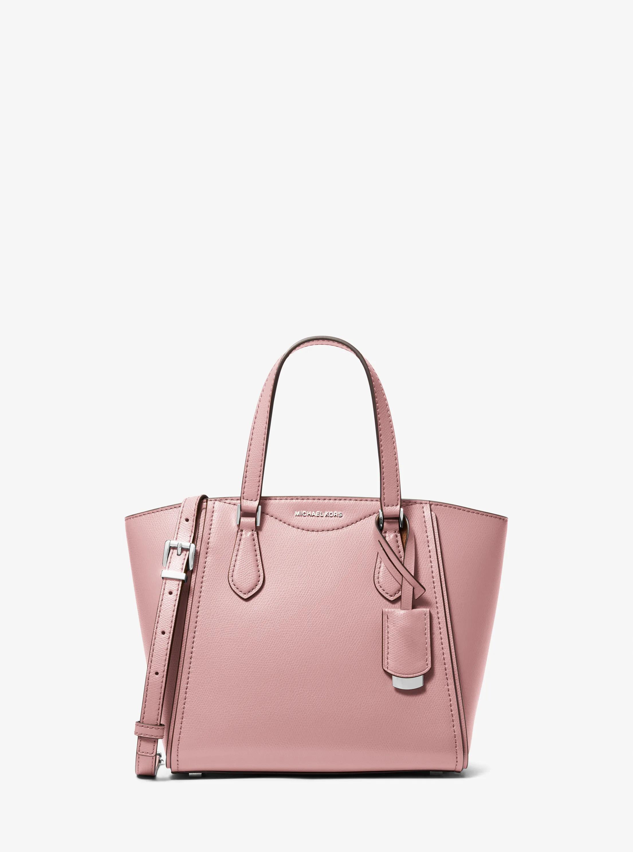 Taryn Small Leather Convertible Crossbody Bag in SMOKEY ROSE | Michael Kors