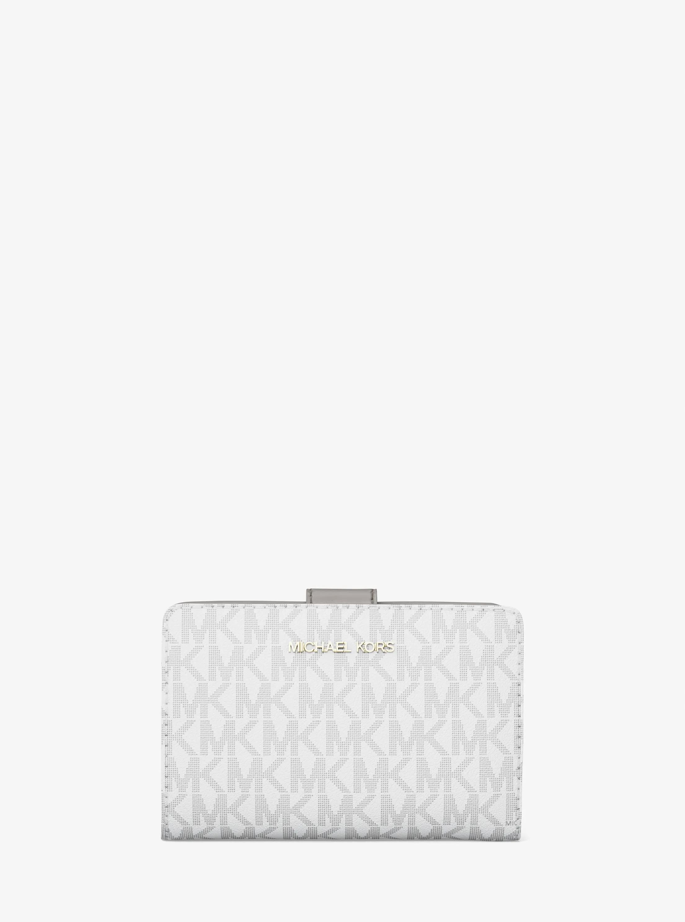 Jet Set Medium Signature Logo Bi-Fold Wallet in BLANCO INTENSO | Michael Kors