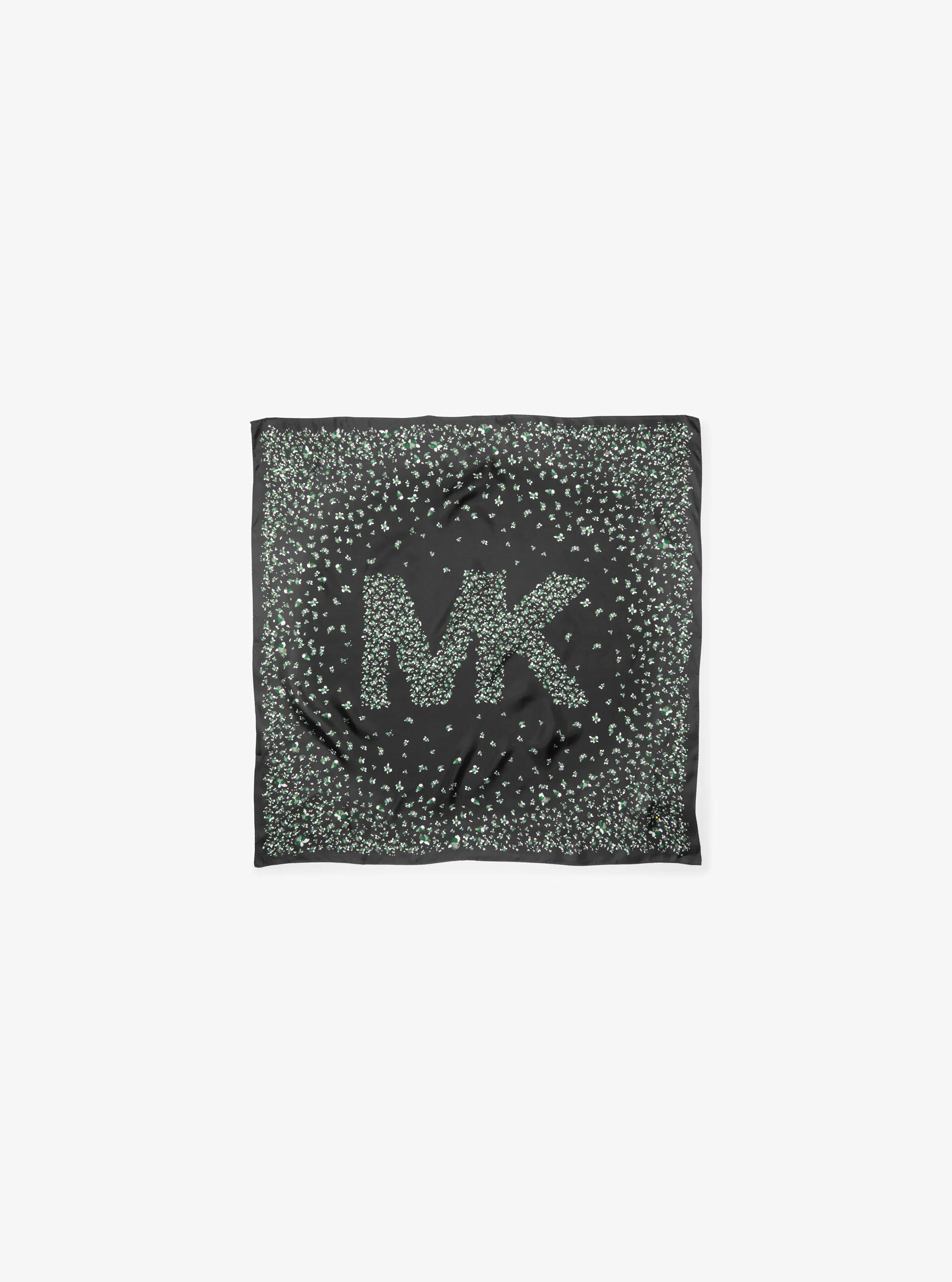 Floral Silk Scarf in BLACK/MOSS | Michael Kors