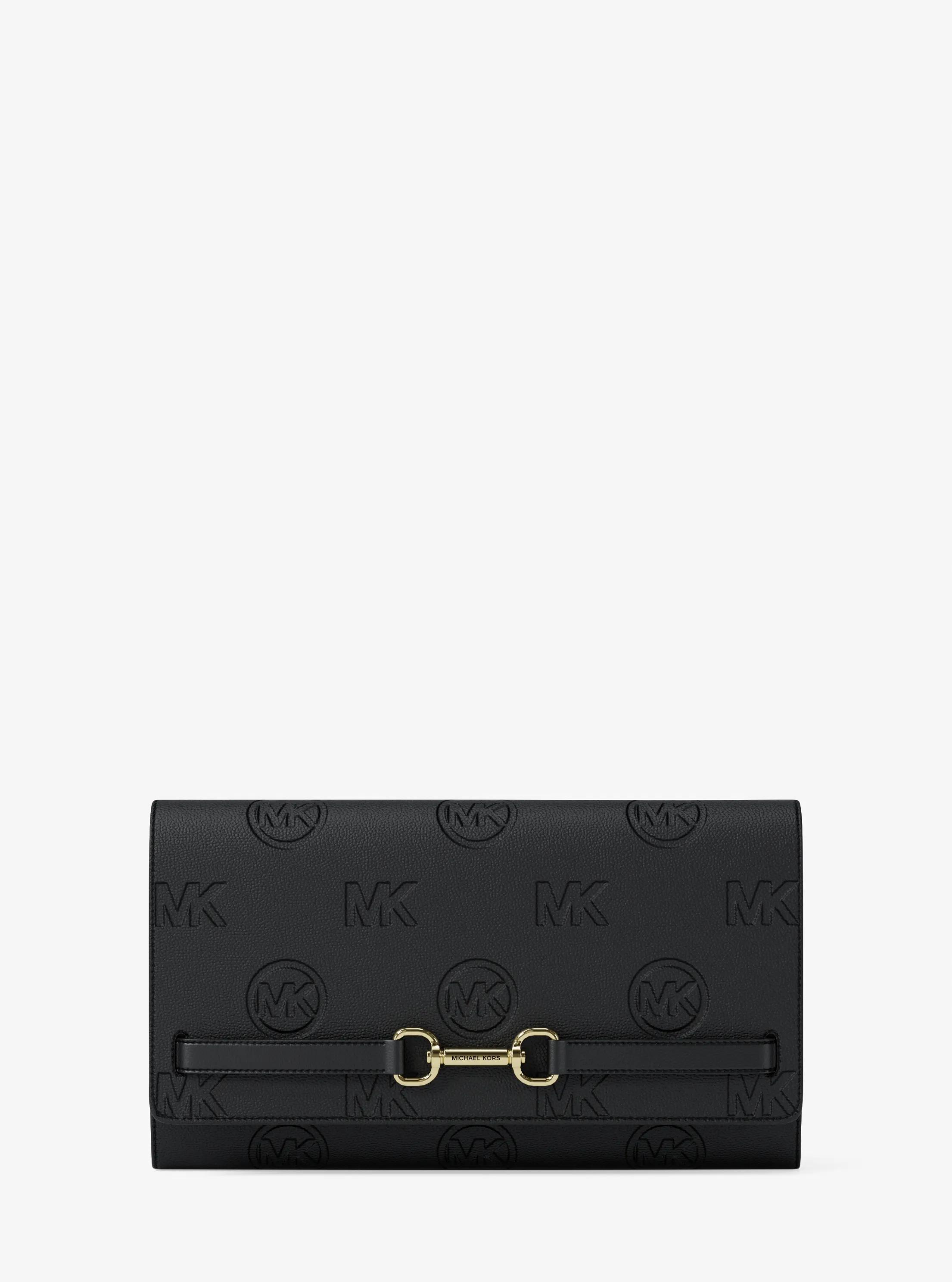Carson Large Logo Debossed Wallet in BLACK | Michael Kors