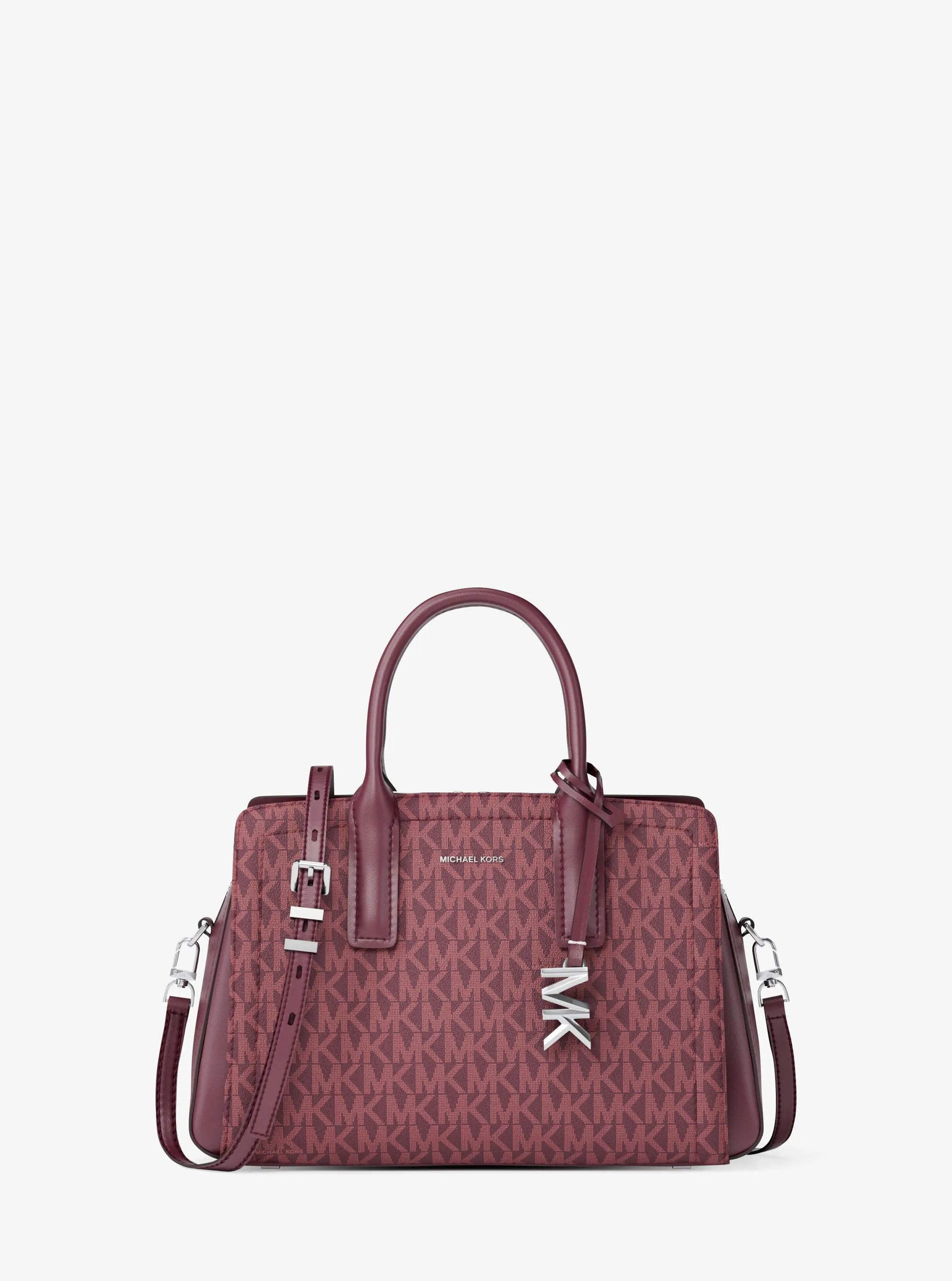 Laila Small Signature Logo Satchel in OXBLOOD | Michael Kors