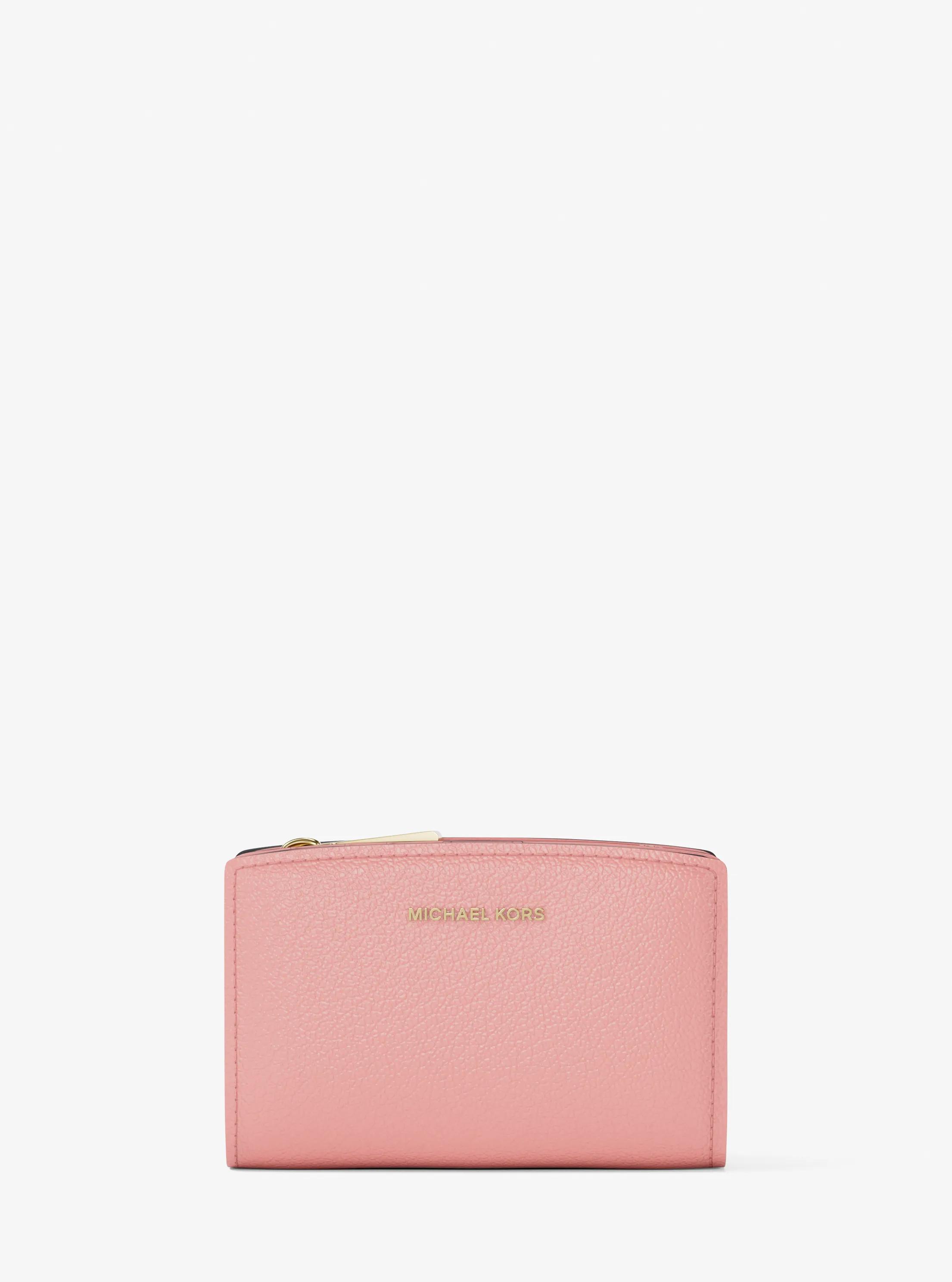 MK Portefeuille Bryant de taille moyenne en cuir grainé - Rose - Michael Kors