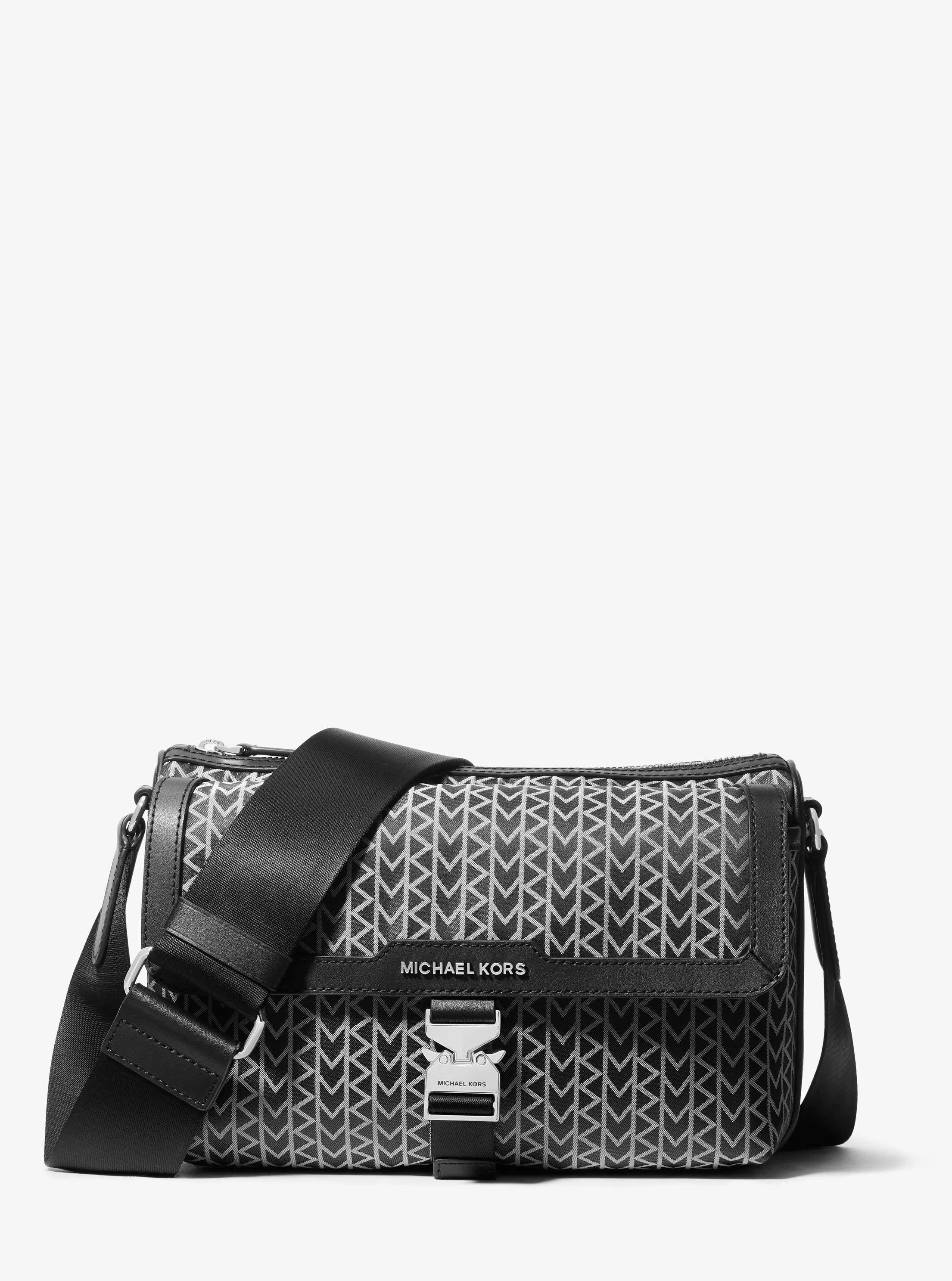 MK Besace Eli en jacquard à logo MK2000 - Noir - Michael Kors