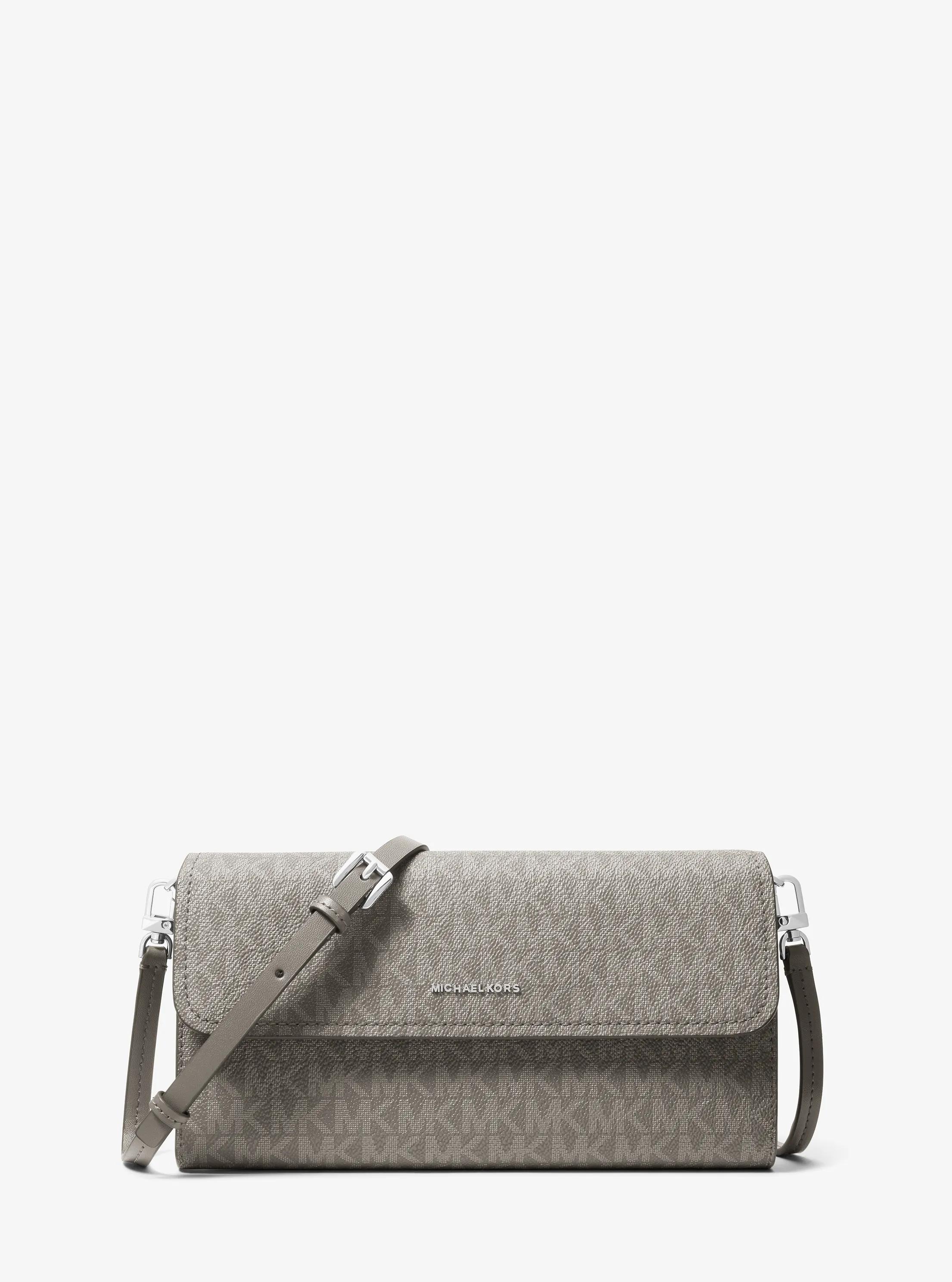 Jet Set Small Signature Logo Convertible Crossbody Bag in HEATHER GREY | Michael Kors