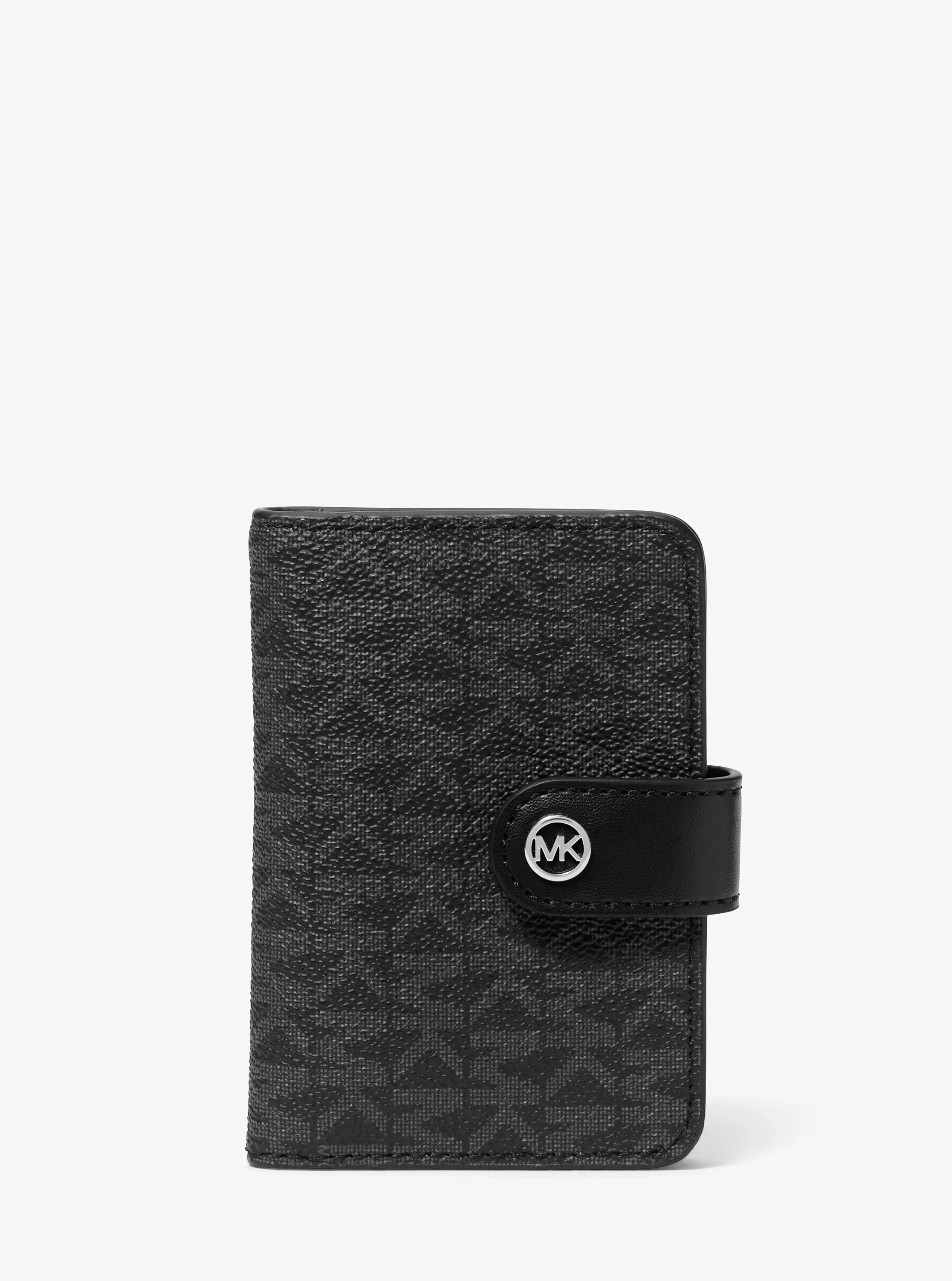 Jet Set Travel Small Signature Logo Billfold Wallet in BLACK | Michael Kors