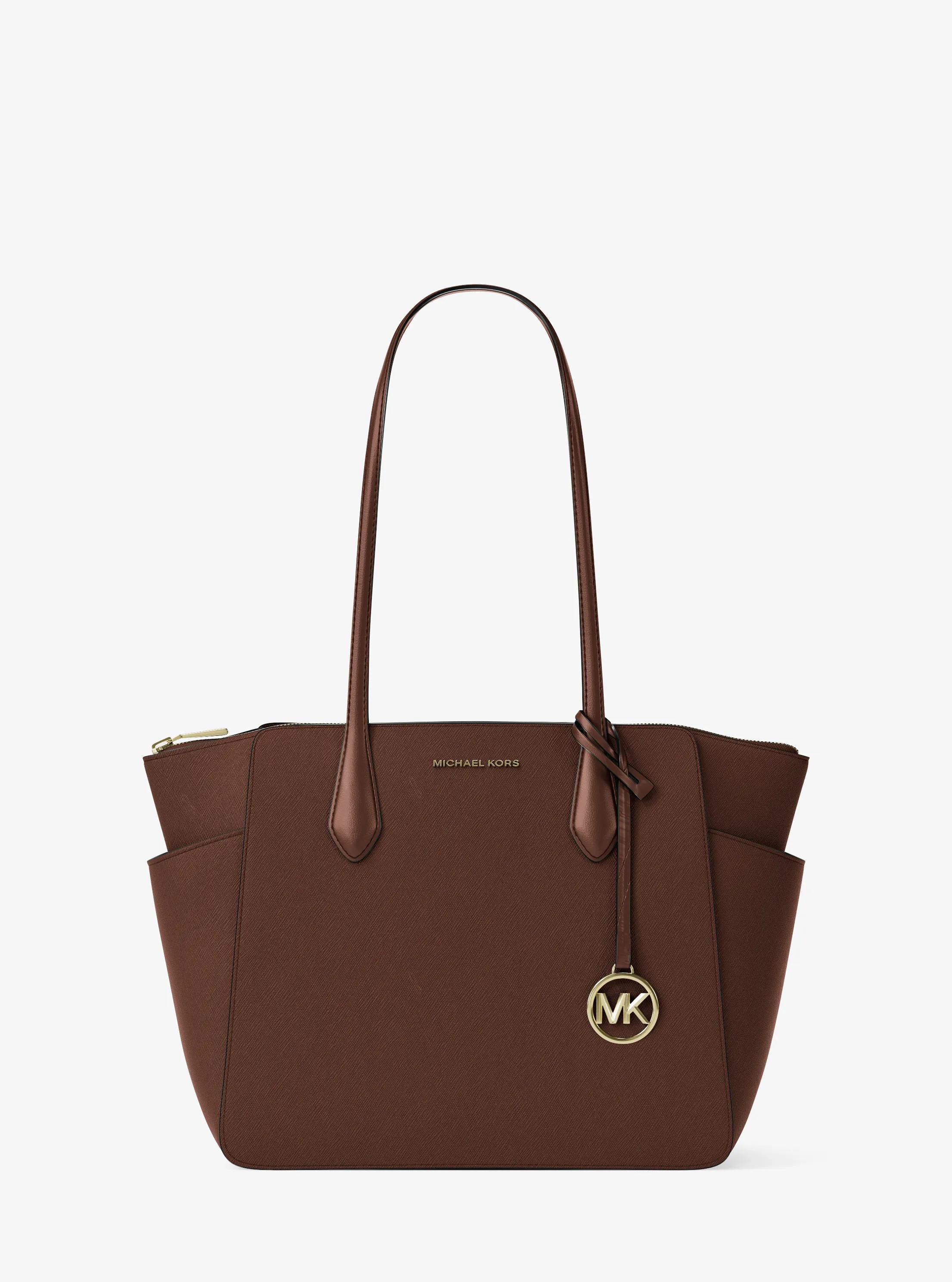 Marilyn Medium Saffiano Leather Tote Bag in NUTMEG | Michael Kors