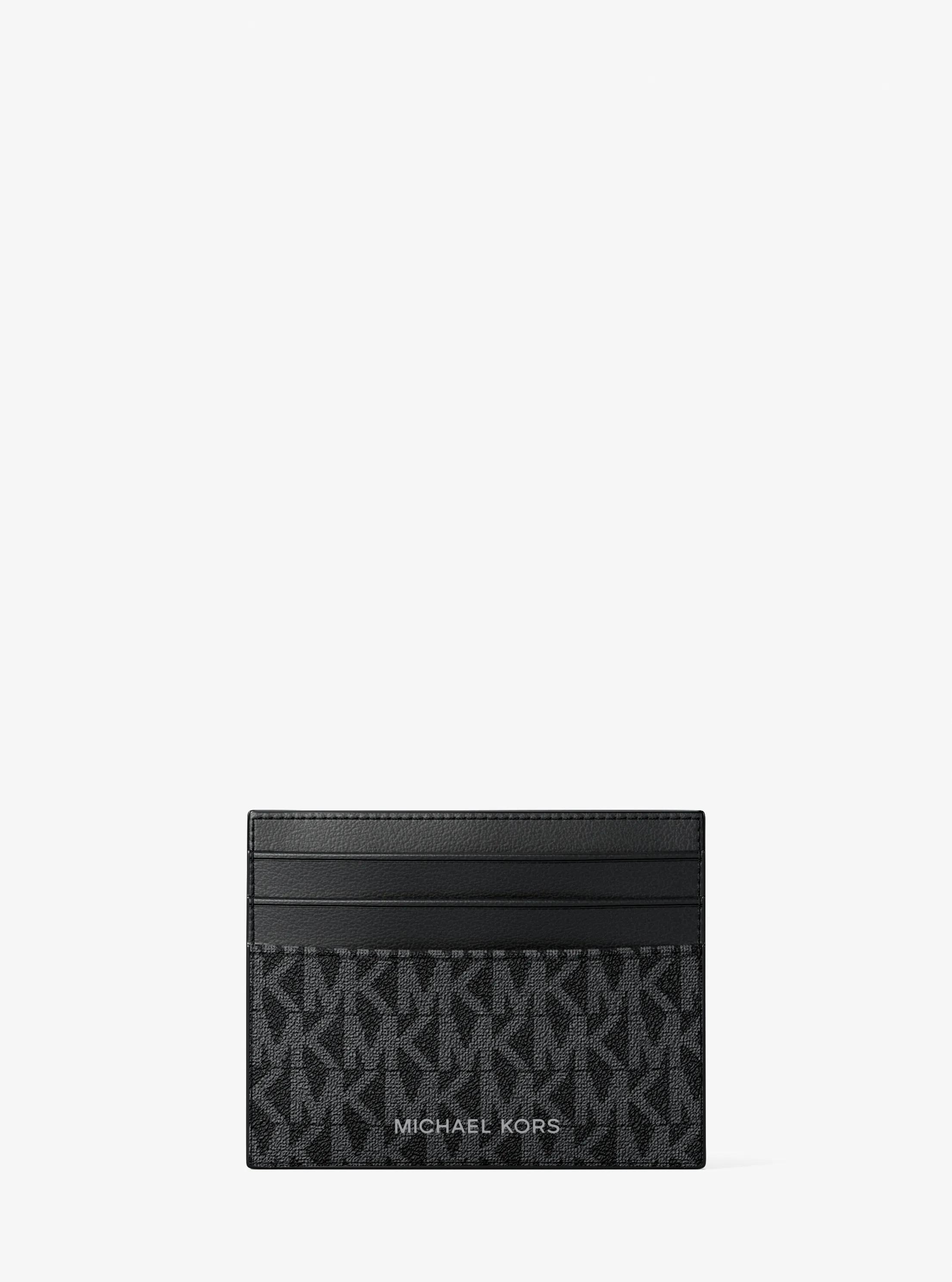 Cooper Signature Logo Card Case in BLACK | Michael Kors