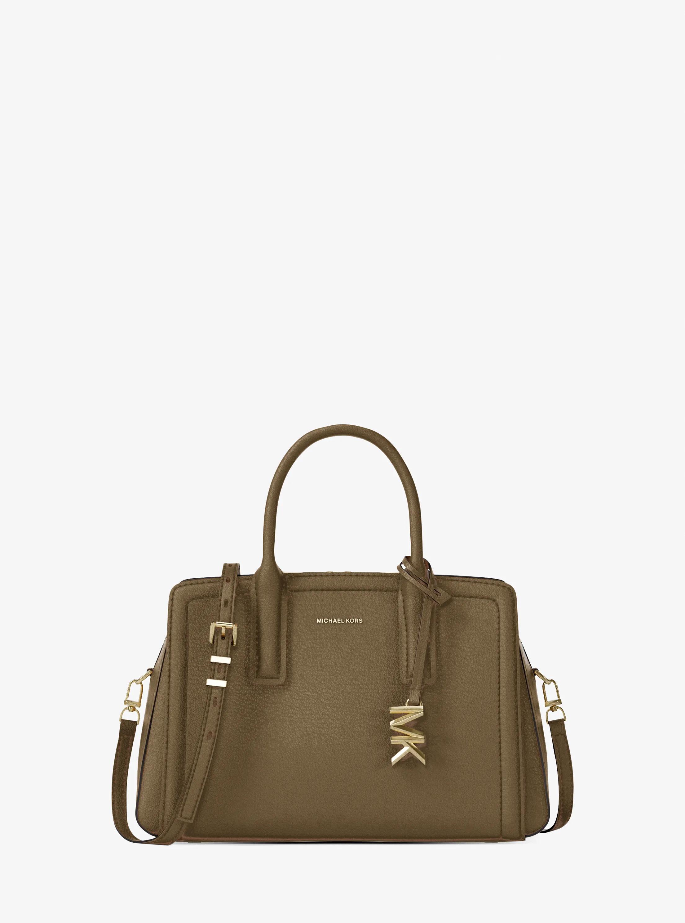 Laila Small Pebbled Leather Satchel in LODEN | Michael Kors