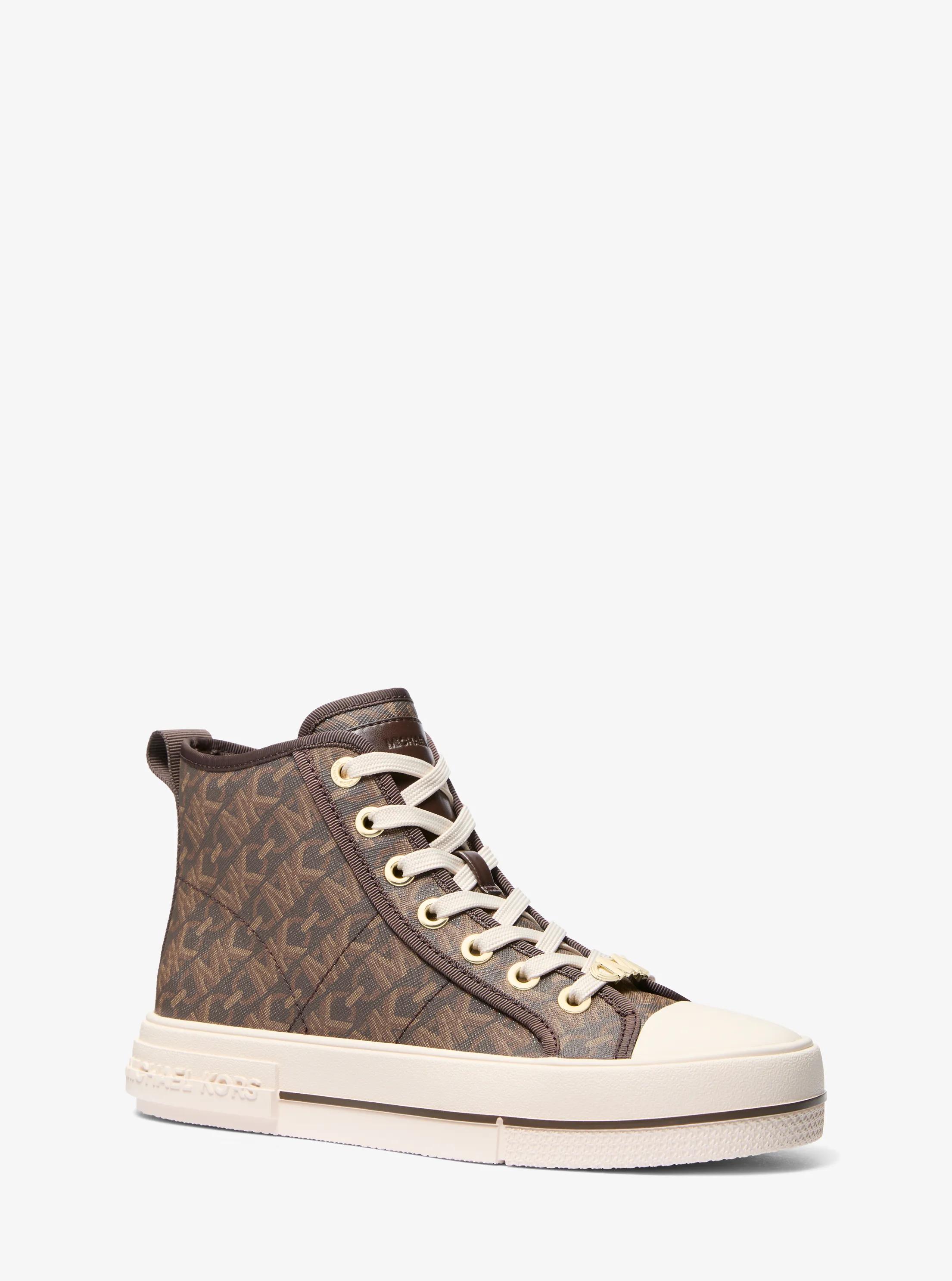 Zapatilla Evy de corte alto con monograma imperio in MARR&Oacute;N | Michael Kors