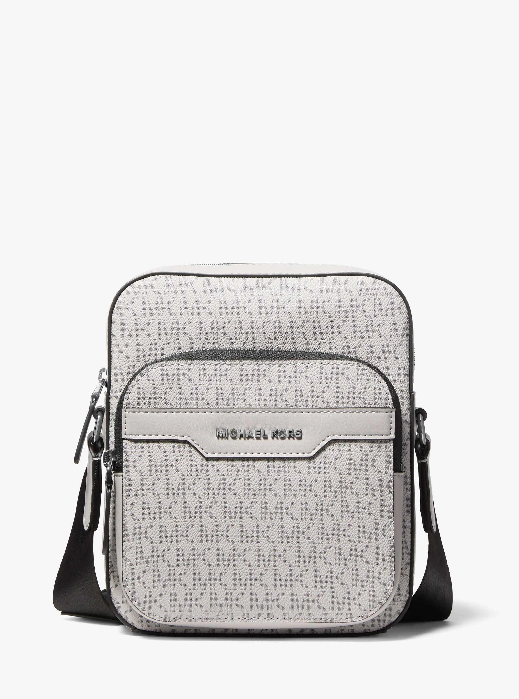Hudson Mini Signature Logo Flight Bag in NICKEL | Michael Kors