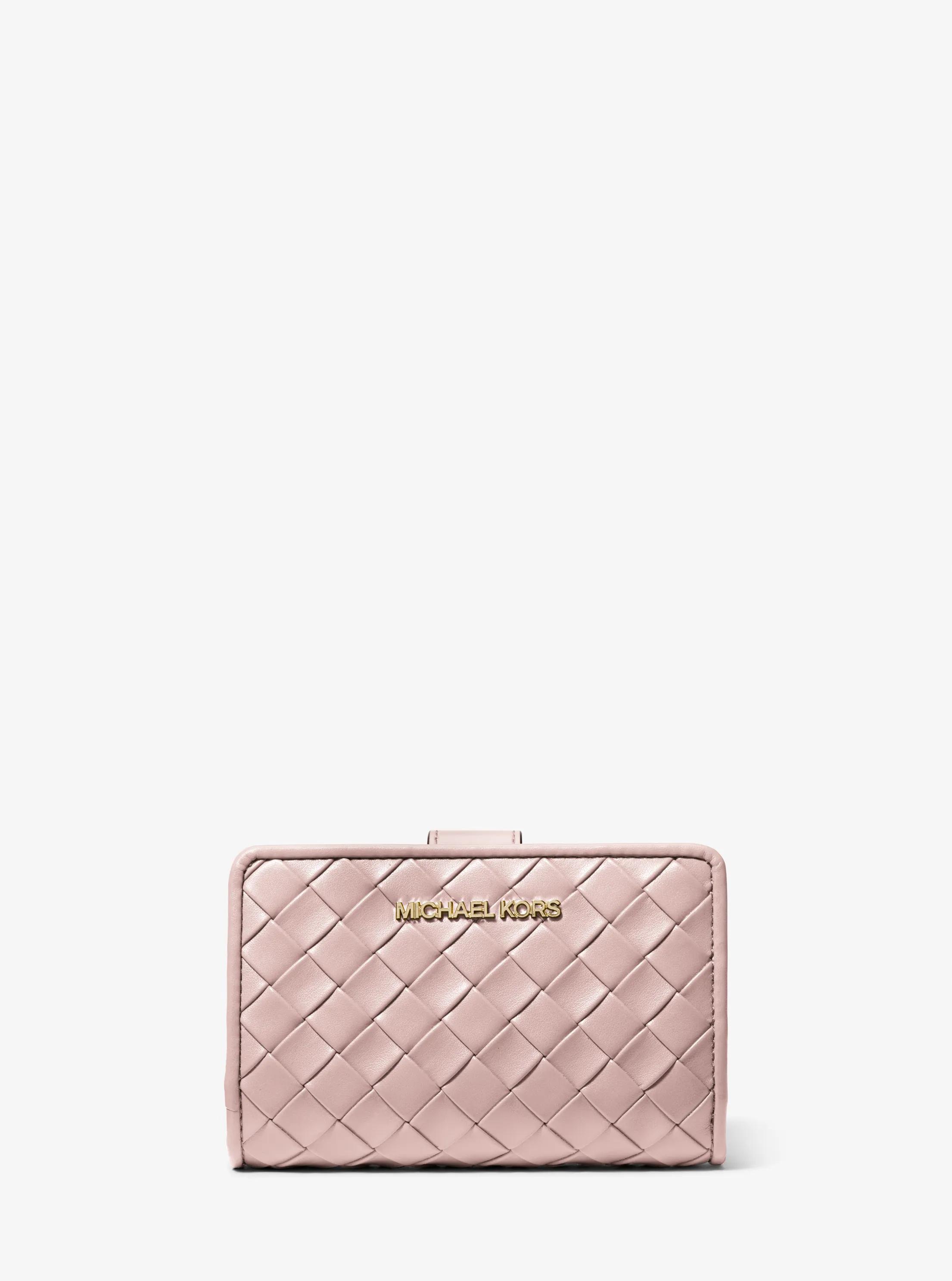 Billetera Jet Set mediana tejida in ROS&Aacute;CEO POLVORIENTO | Michael Kors