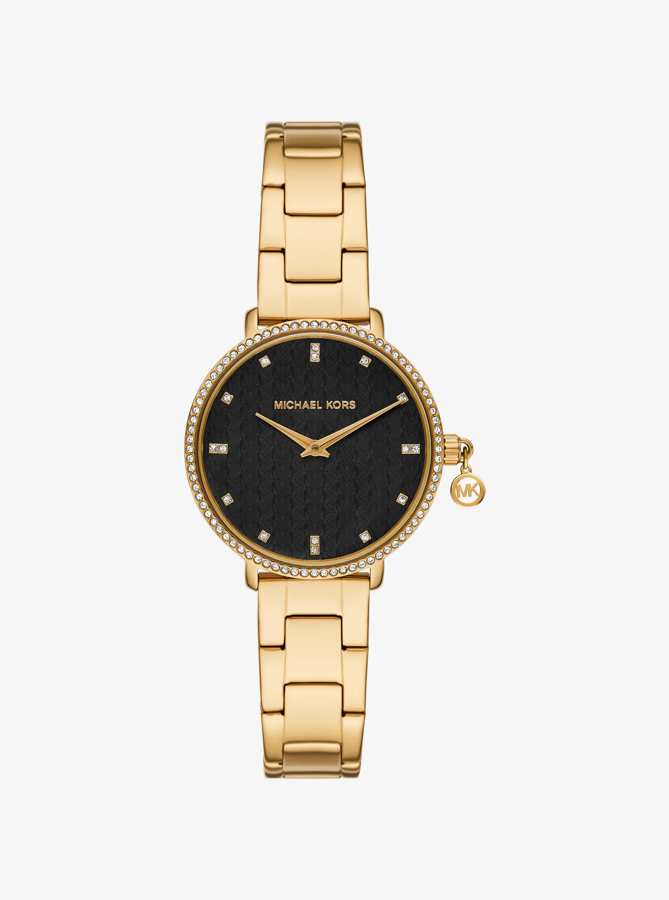 Reloj Pyper mini en tono dorado con pav&eacute; in DORADO | Michael Kors