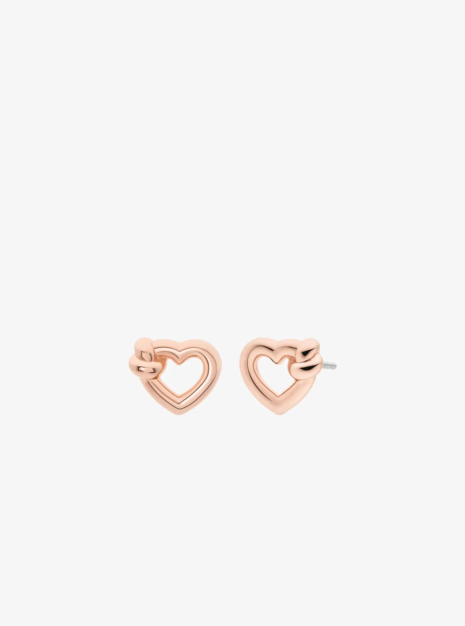 Set de regalo de collar y aretes anudados en forma de coraz&oacute;n in DORADO ROSA | Michael Kors