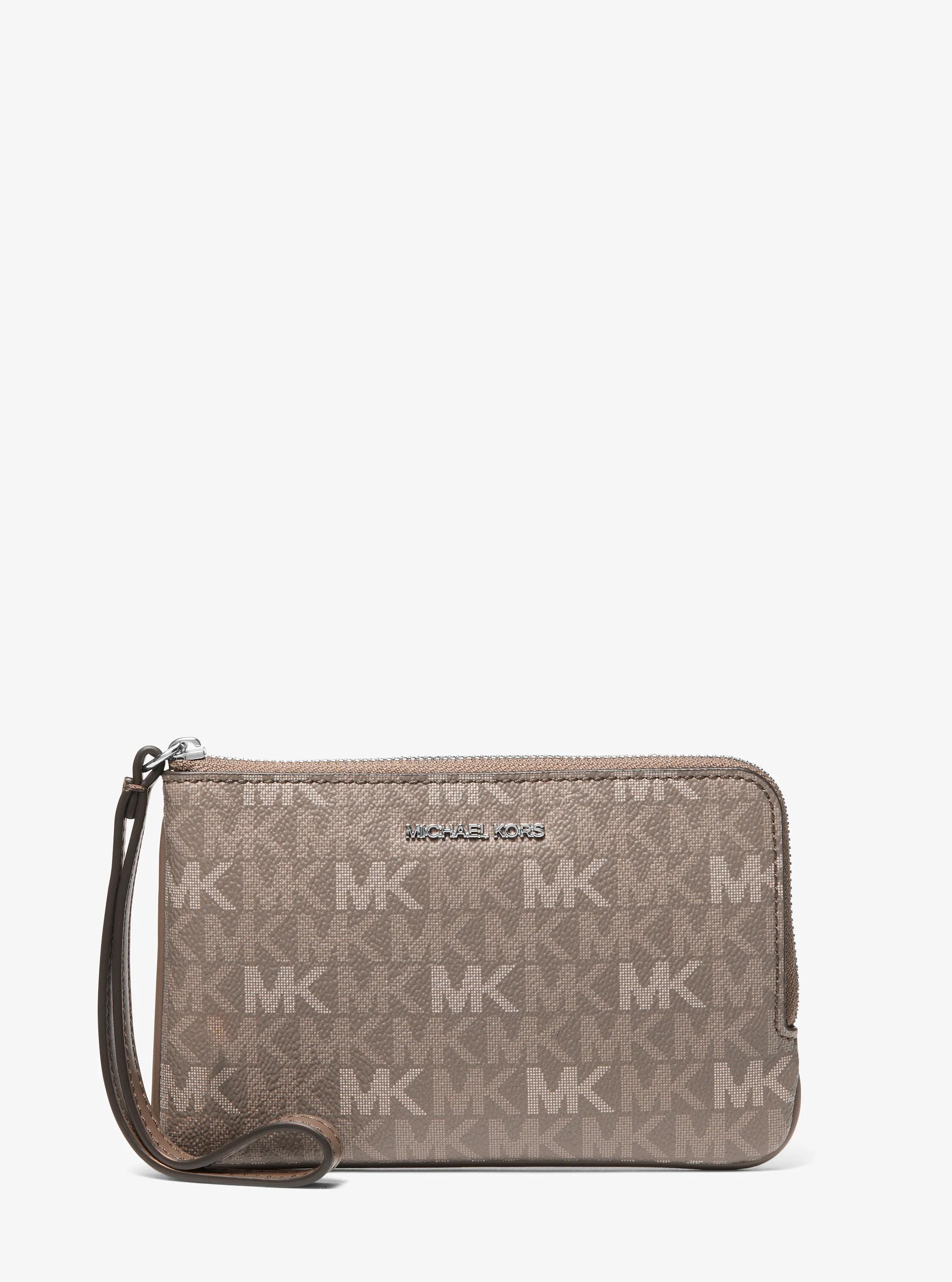 Jet Set Travel Small Signature Logo Wristlet in MUSHROOM | Michael Kors