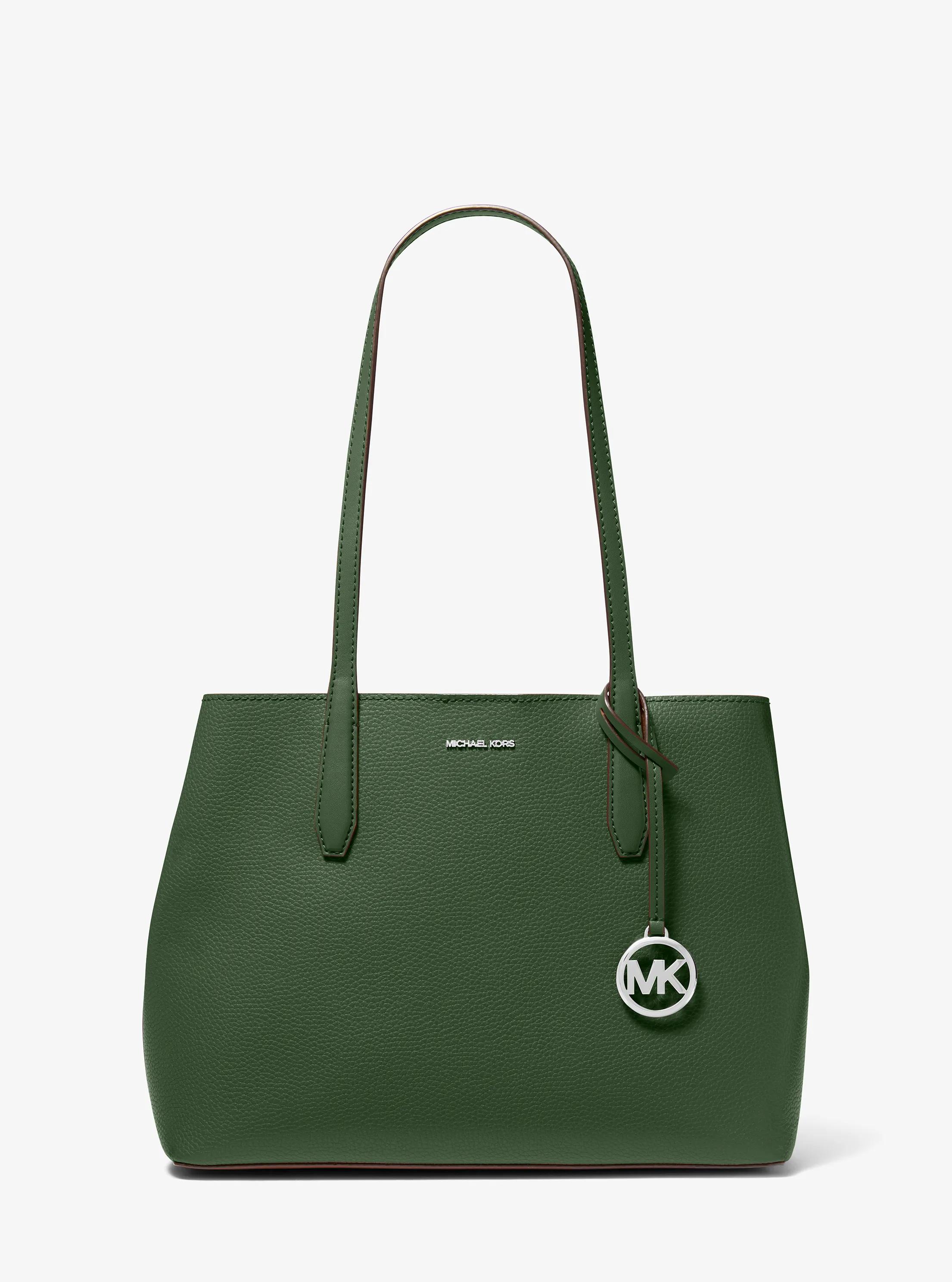 Bolso tote Avalon mediano de piel granulada in VERDE AMAZONAS | Michael Kors