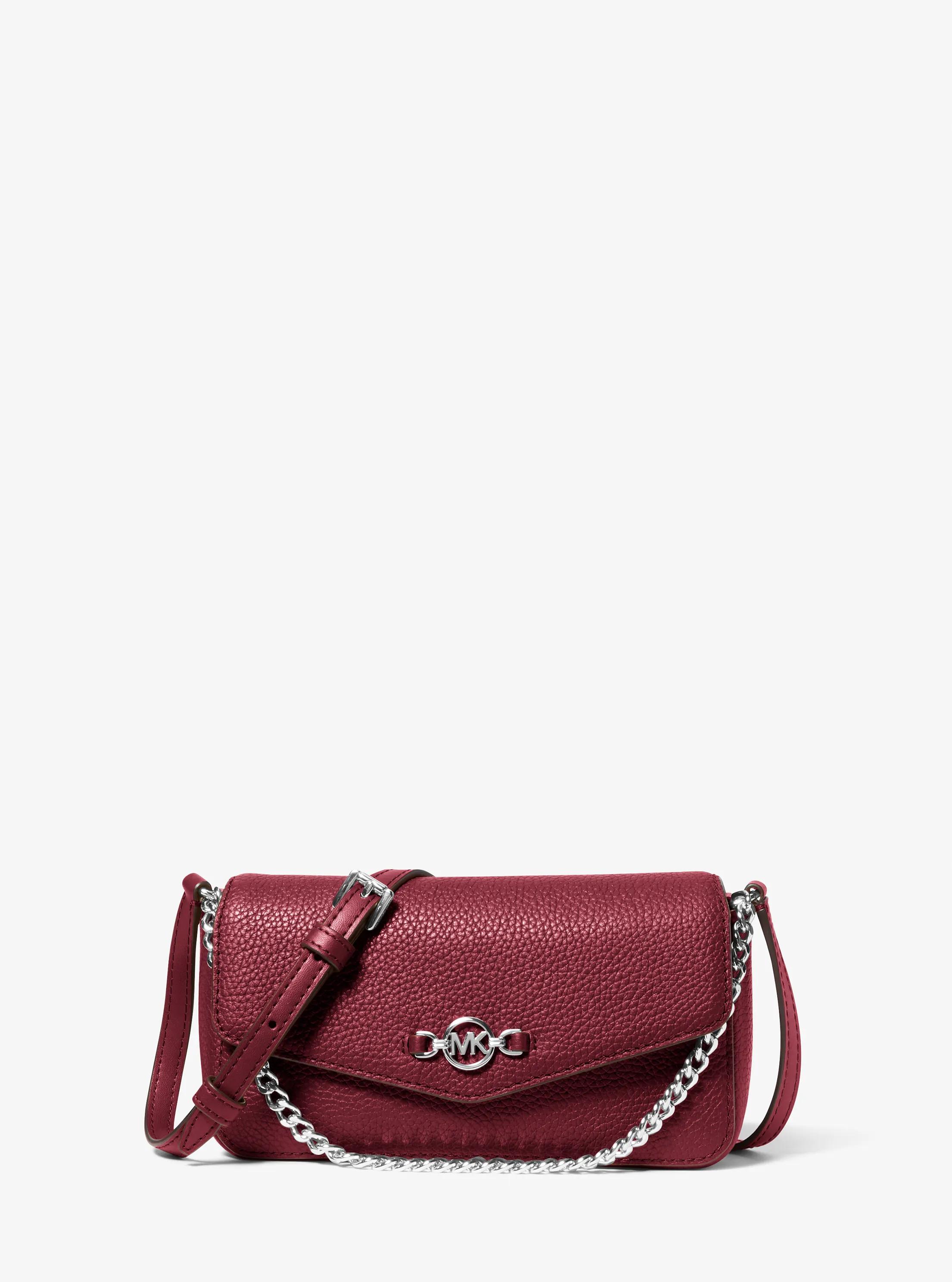 Tr&egrave;s petit sac &agrave; bandouli&egrave;re Kacey en cuir grain&eacute; in BORDEAUX | Michael Kors