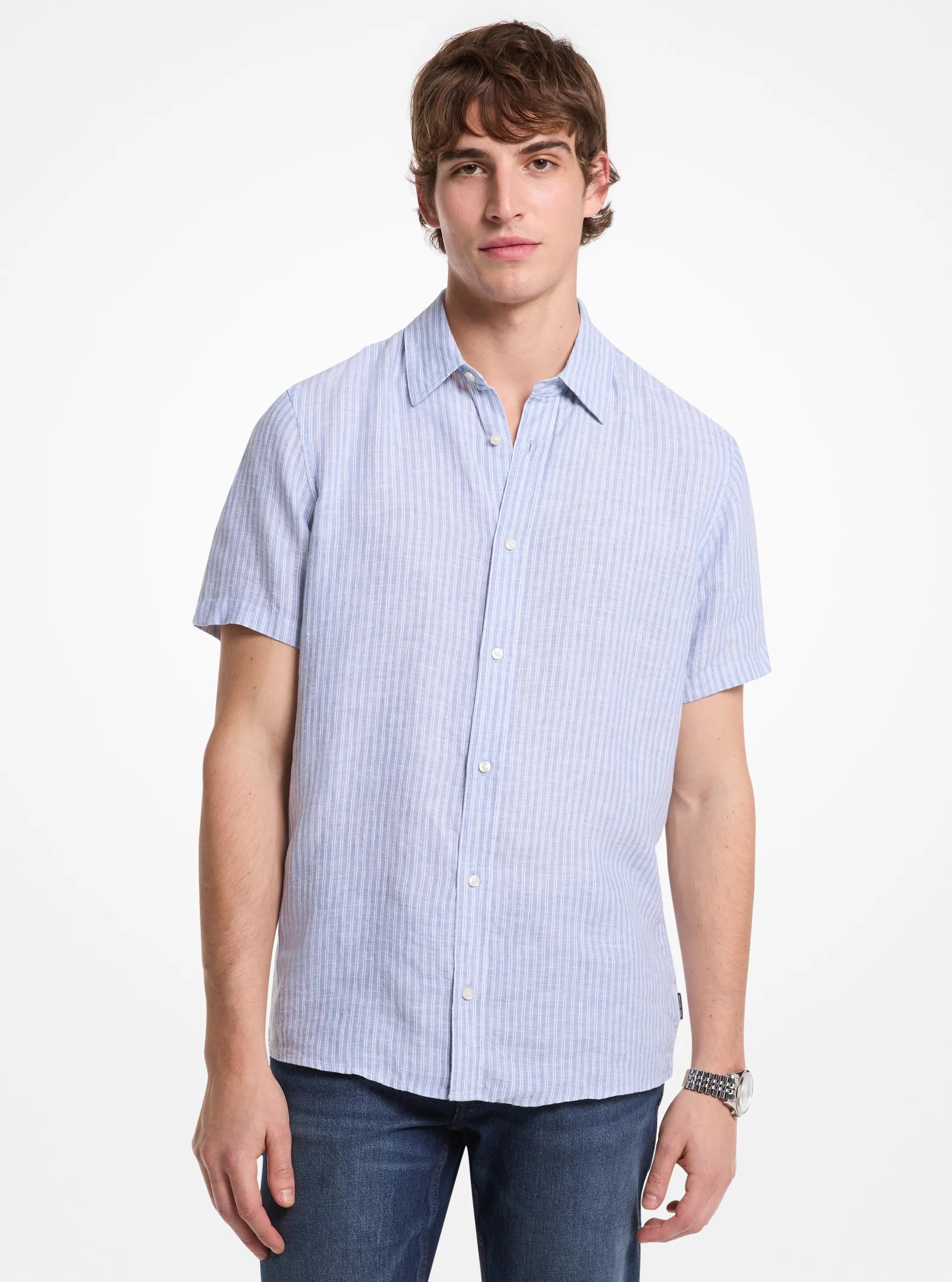Linen Striped Shirt in CHAMBRAY | Michael Kors