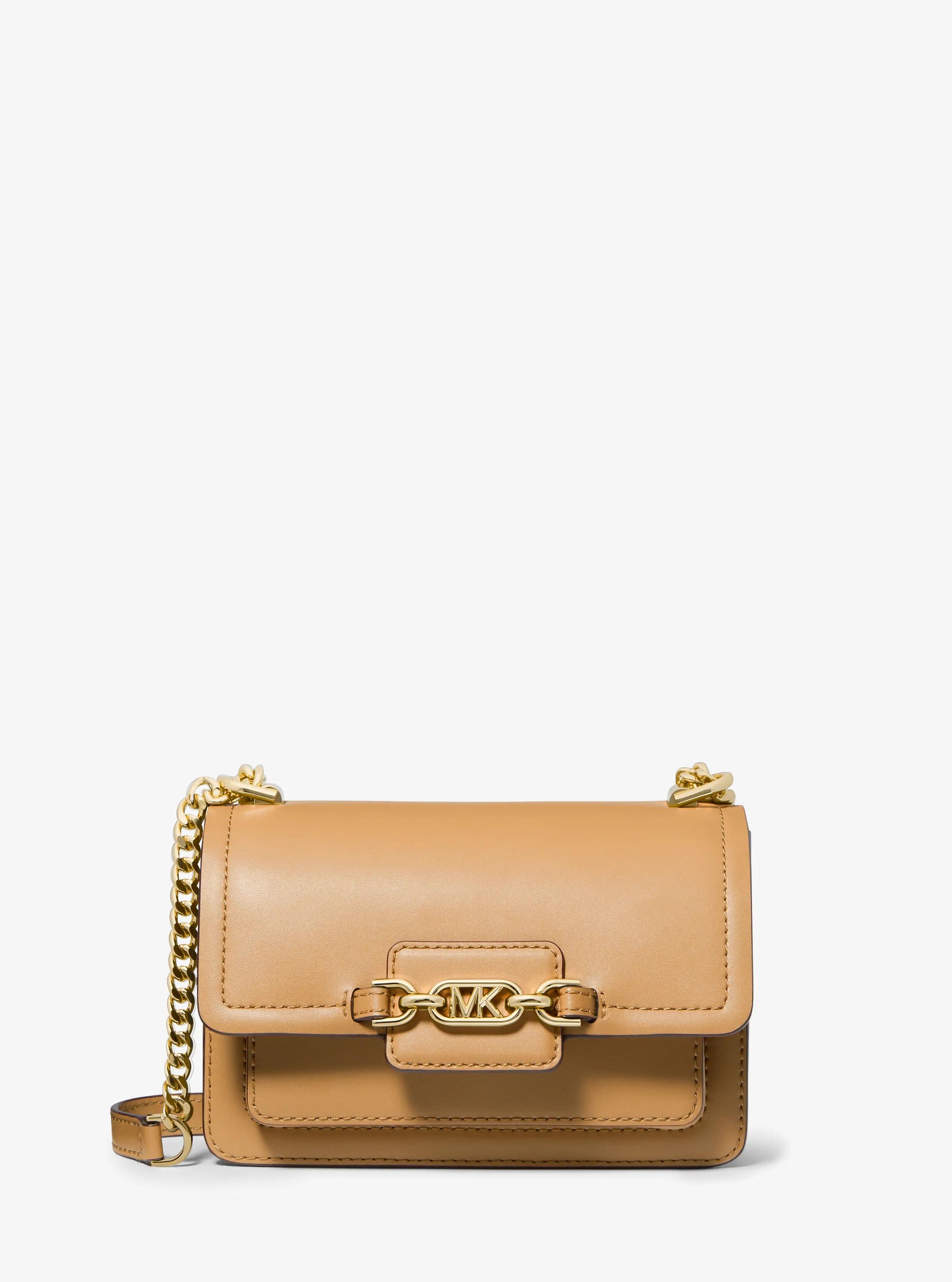 Heather Extra-Small Leather Crossbody Bag in PALE PEANUT | Michael Kors