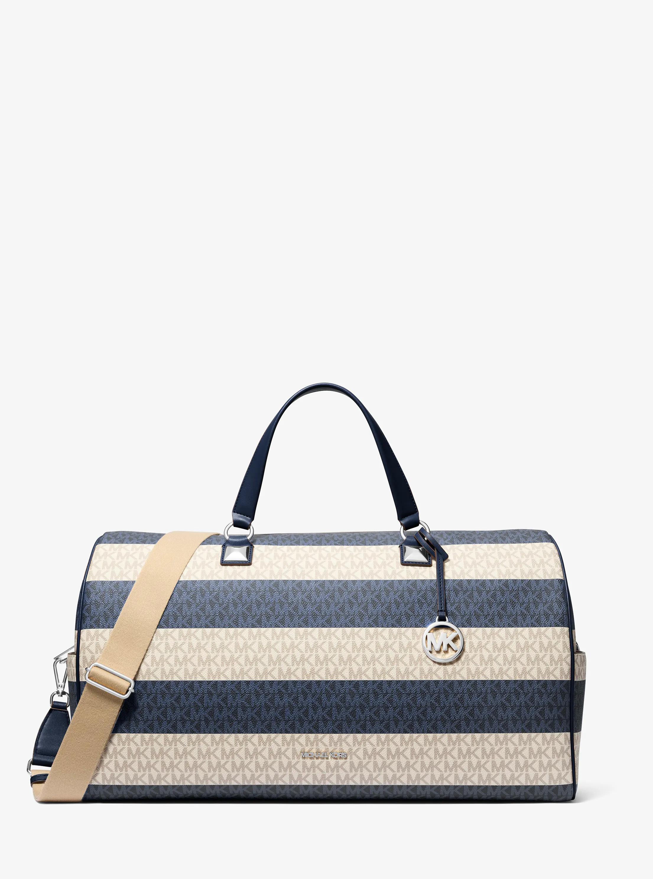Grayson Extra-Large Striped Signature Logo Weekender Bag