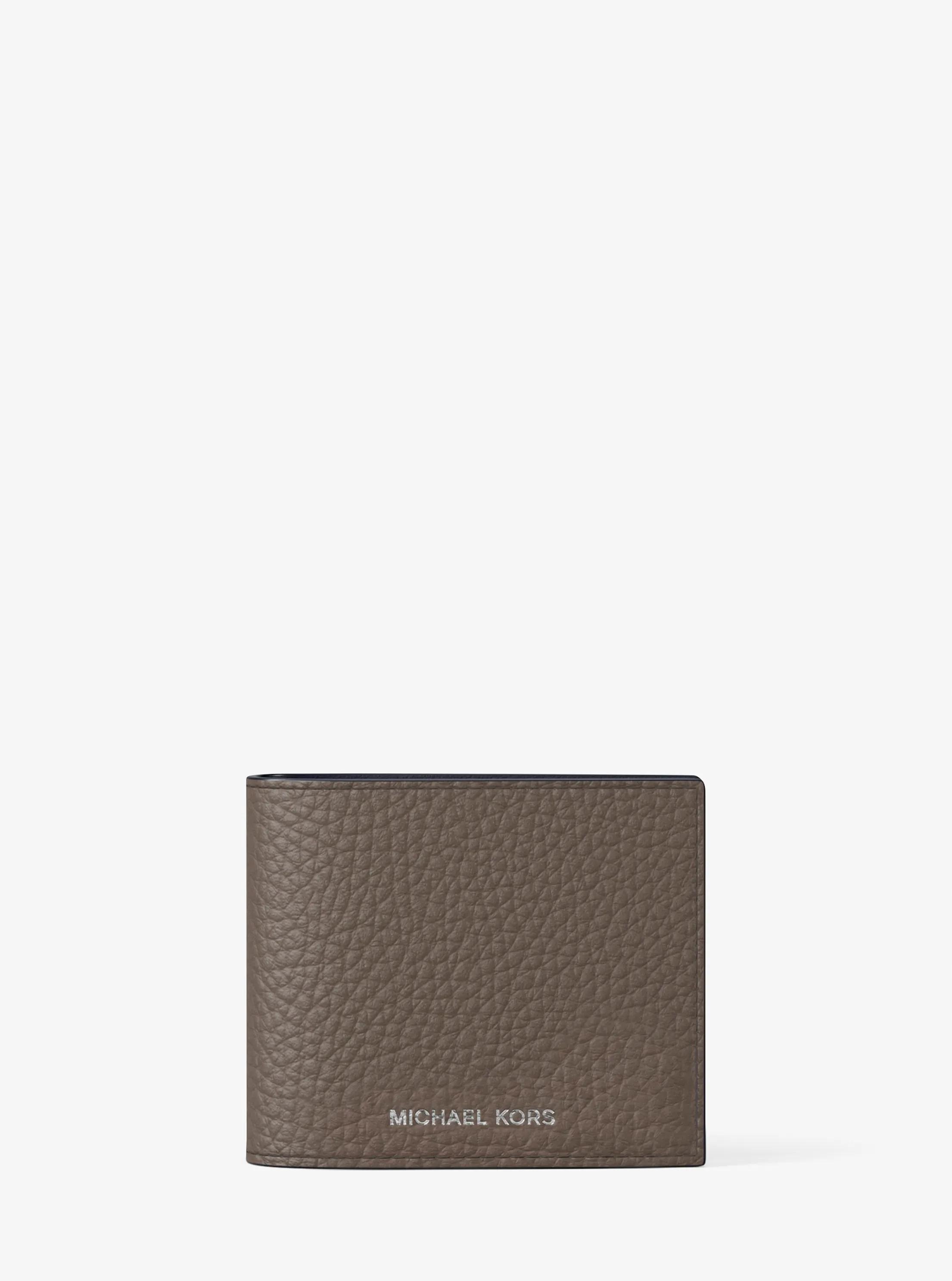 Cooper Pebbled Leather Billfold Wallet With Coin Pouch in MUSHROOM | Michael Kors