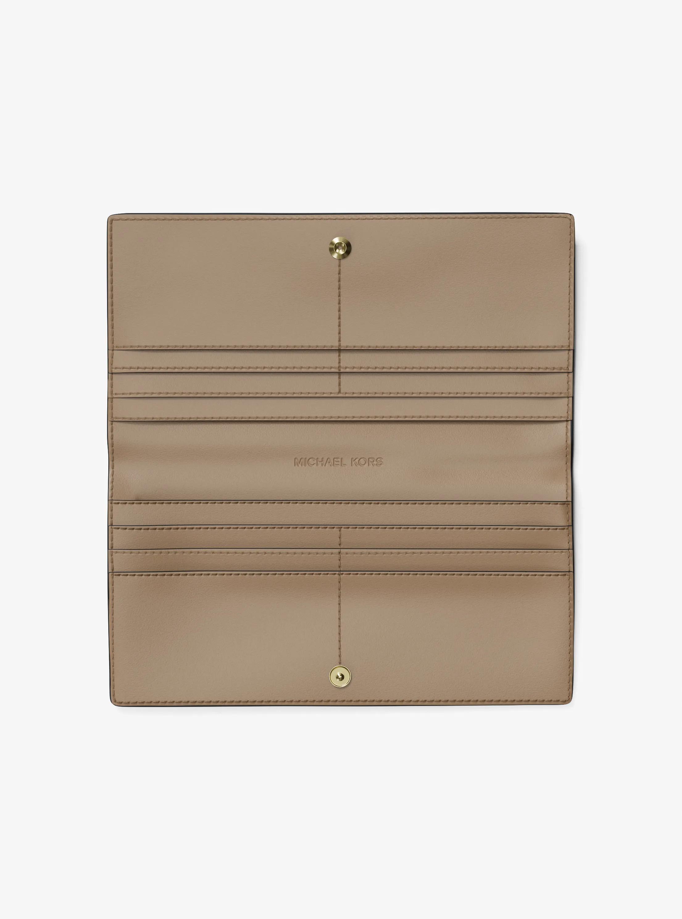 Carson Large Metallic Logo Debossed Snap Wallet