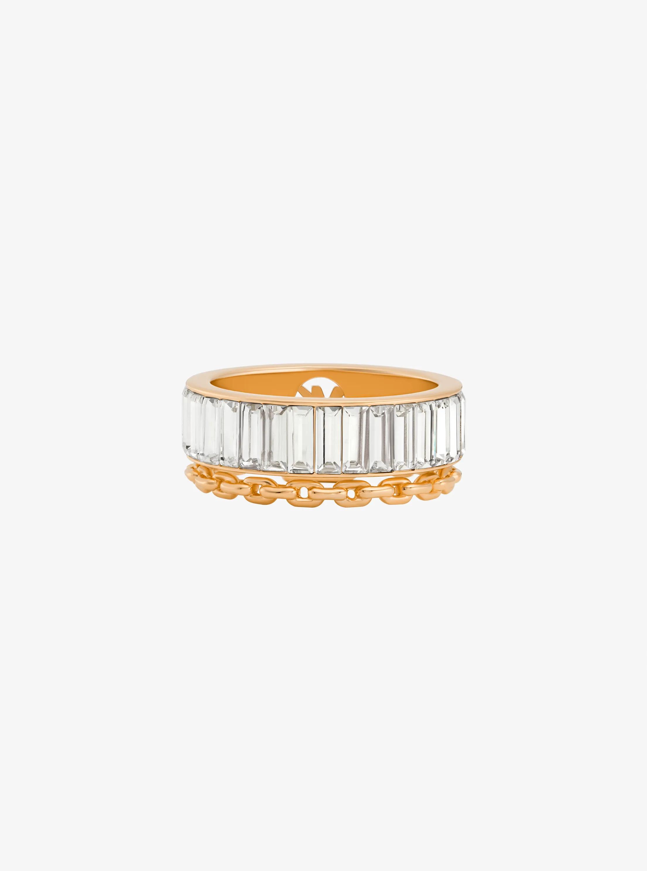 Cubic Zirconia Double Layered Ring in GOLD | Michael Kors