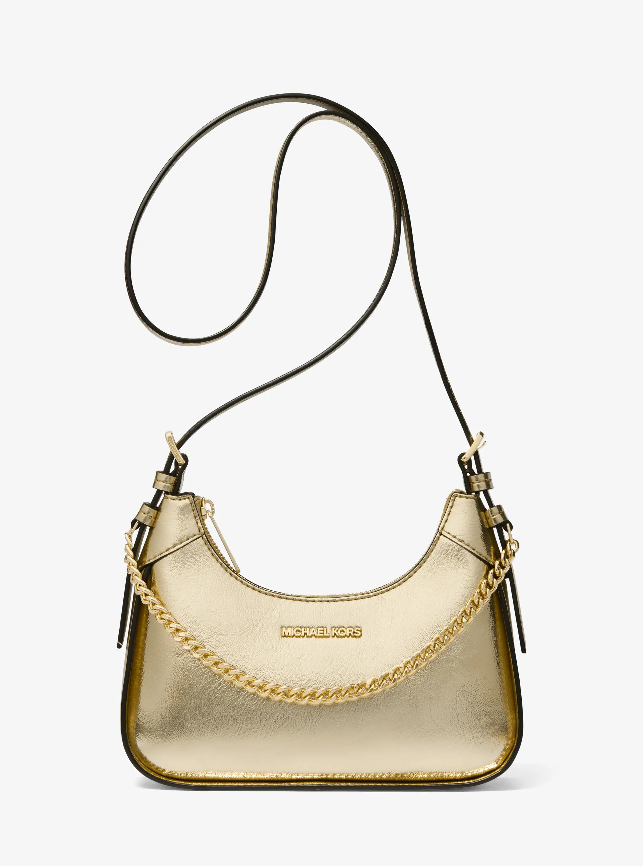 Wilma Small Metallic Crossbody Bag in PALE GOLD | Michael Kors