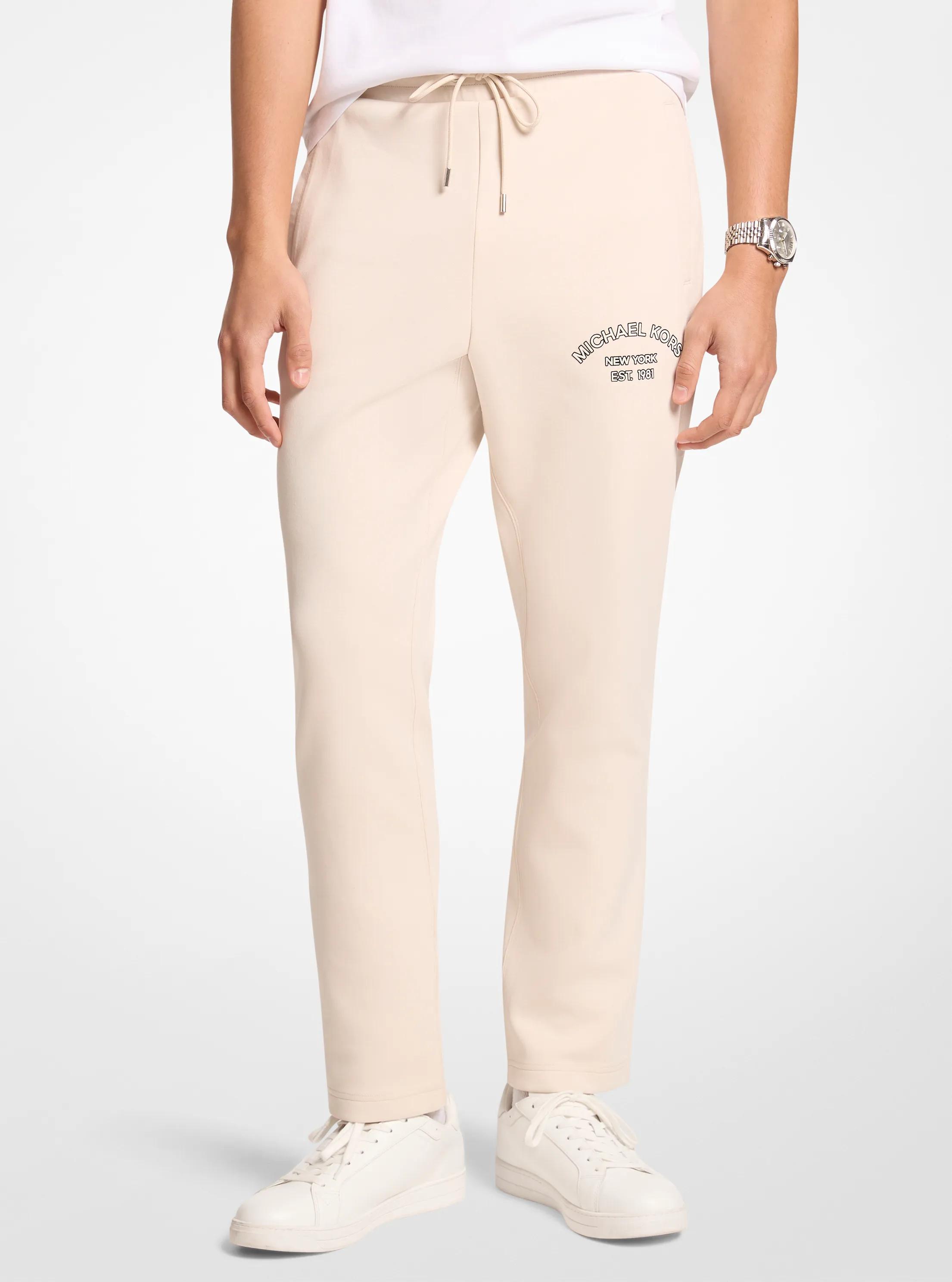 Logo Cotton Blend Joggers in LT CREAM | Michael Kors