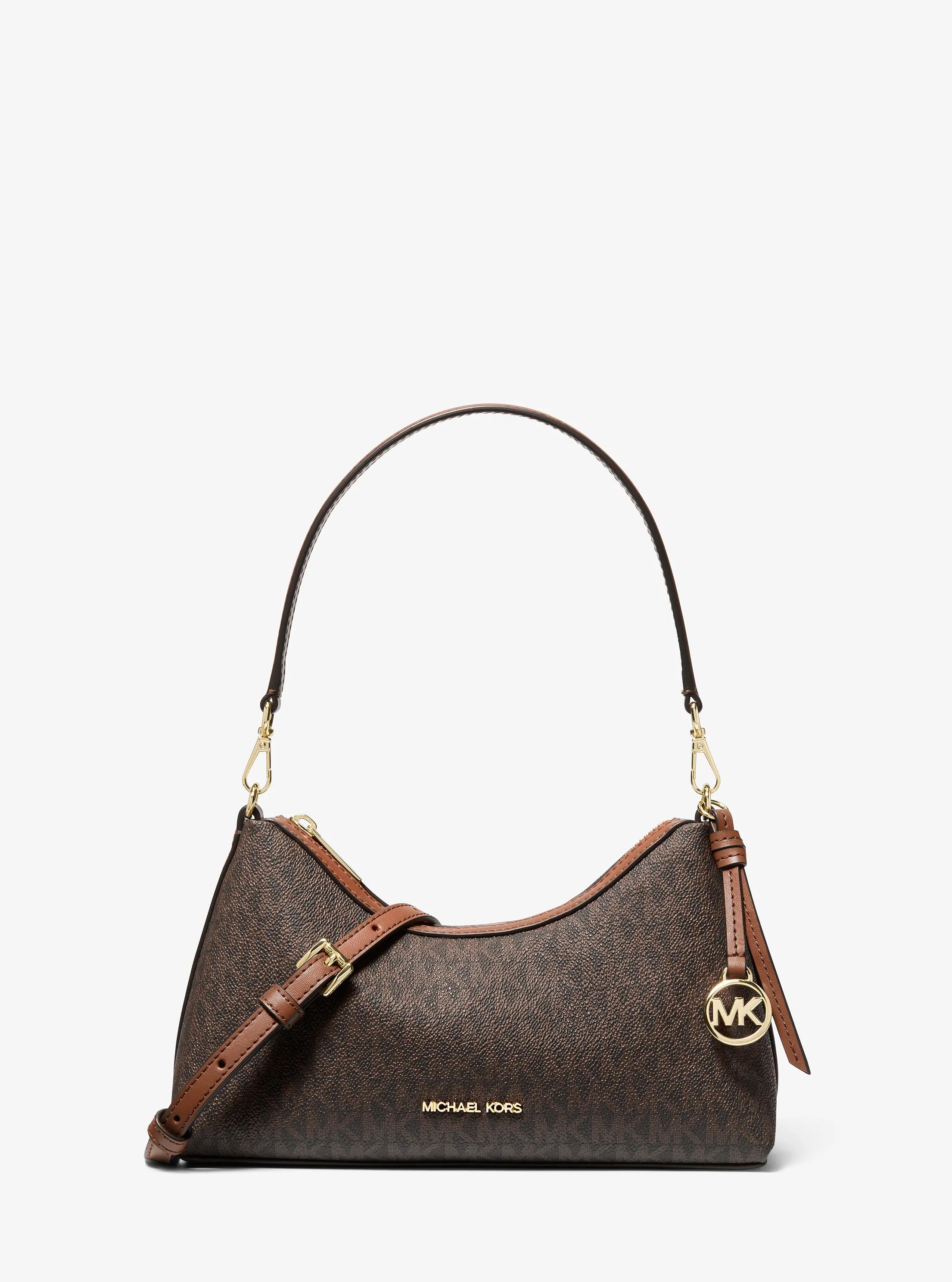 Sammy Small Signature Logo Convertible Crossbody Bag in BROWN | Michael Kors