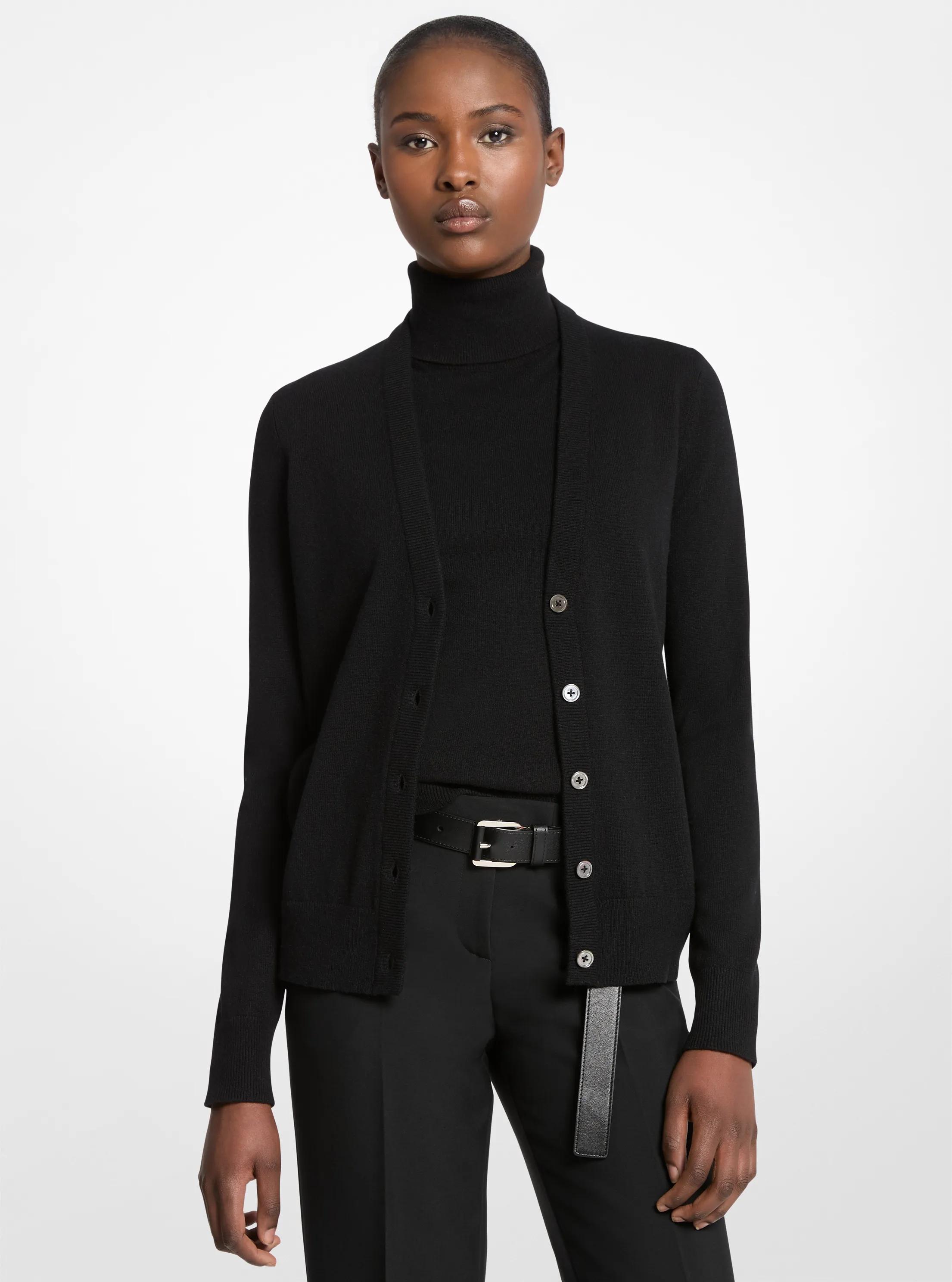 Cashmere Cardigan in BLACK | Michael Kors